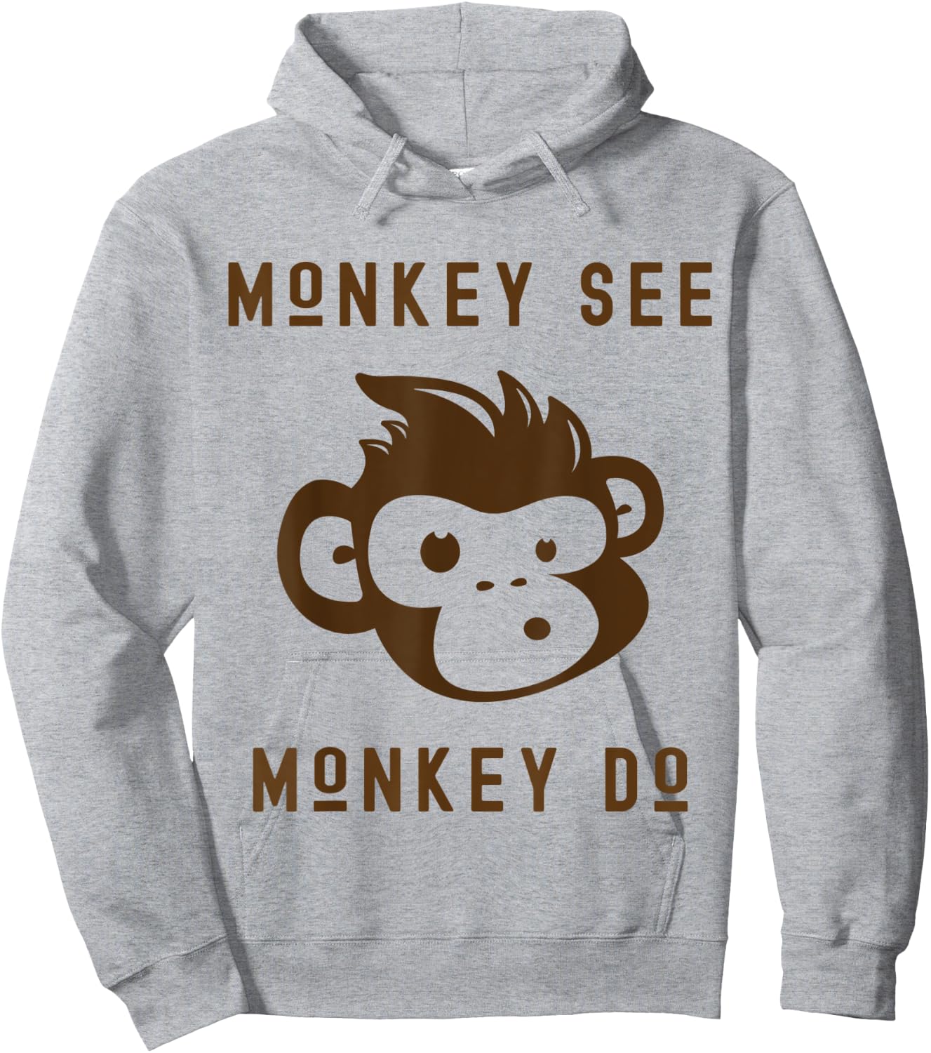 Funny Monkey See Monkey Do Cute Adorable Primate Chimp Hoodie - Hoodie | Ash