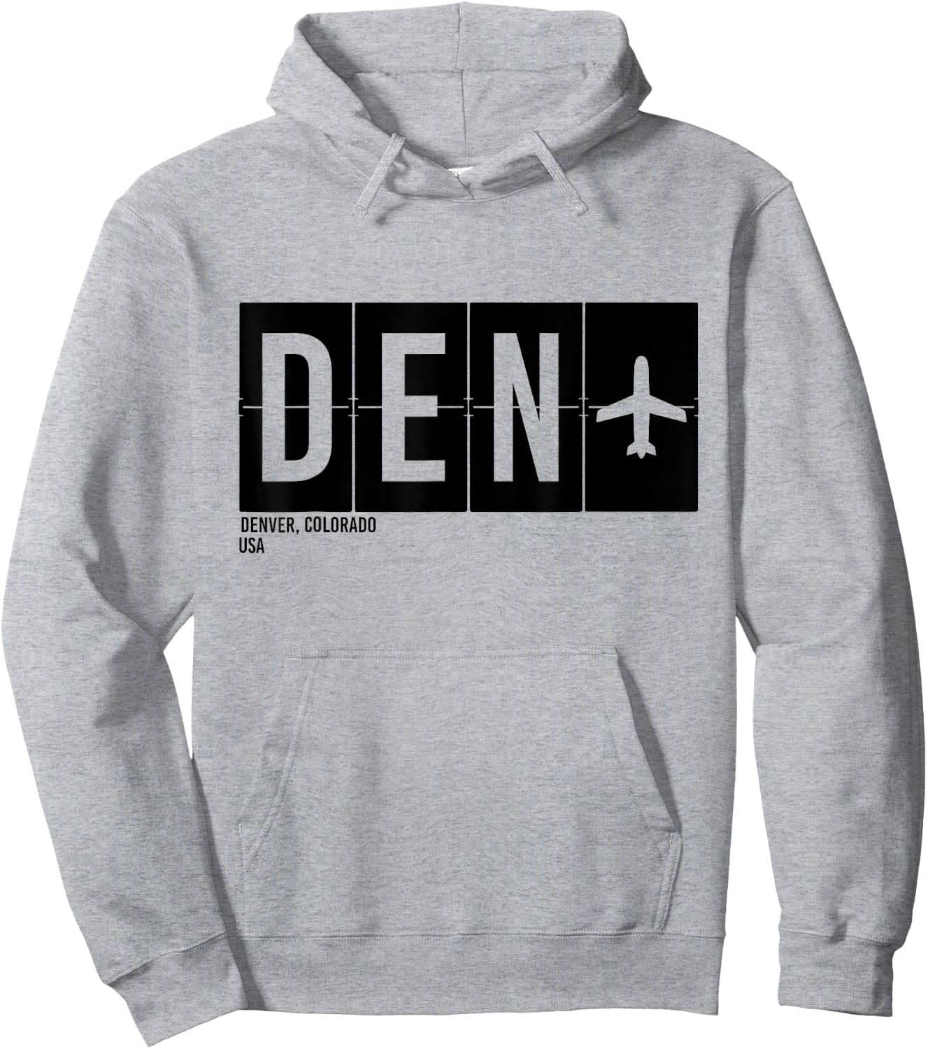 DEN Denver Colorado USA Airport Code International Travel Hoodie - Hoodie | Ash
