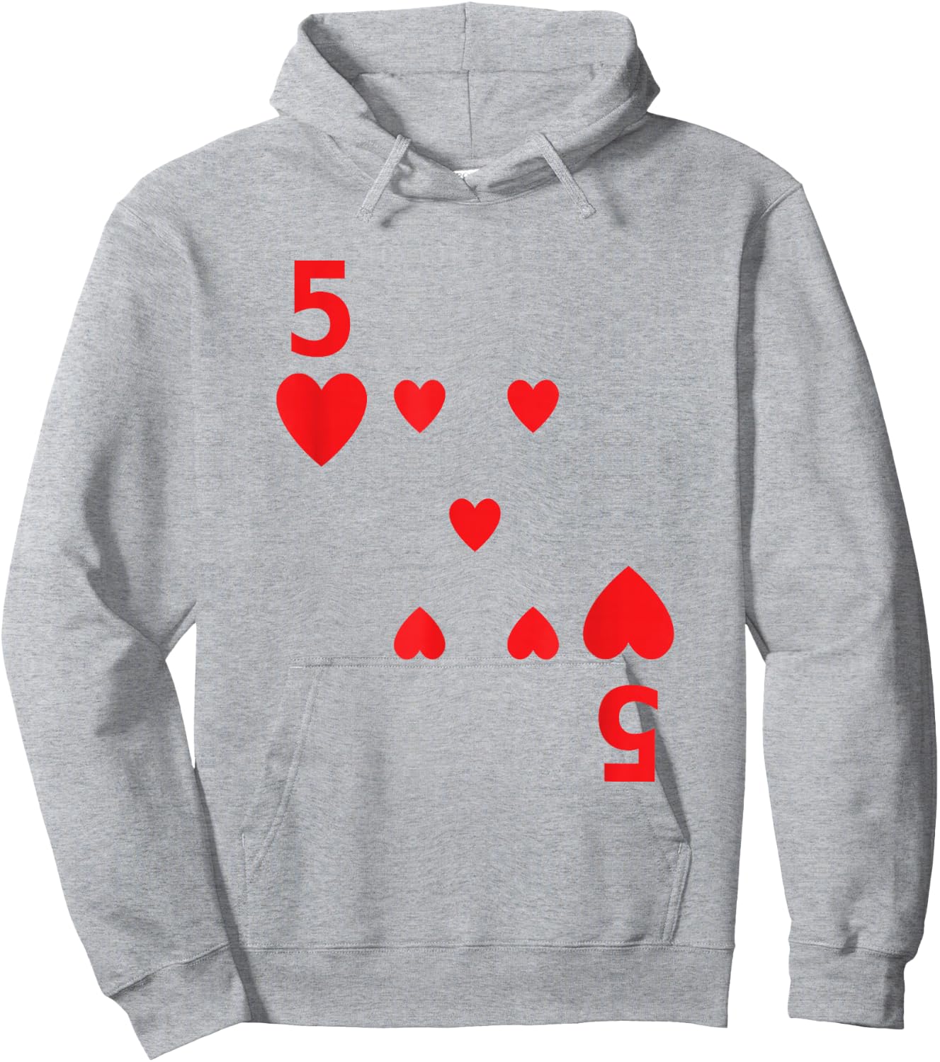 Five of Hearts poker playing card costume group shirt Hoodie - Hoodie | Ash