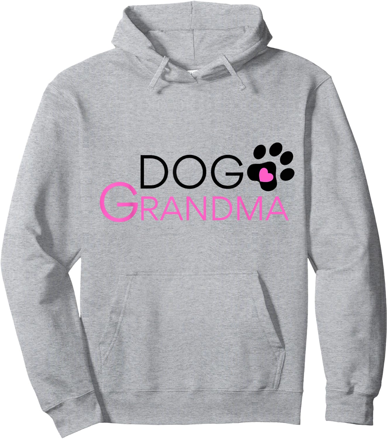 Dog Grandma Short Sleeve Paw Print Hoodie - Hoodie | Ash