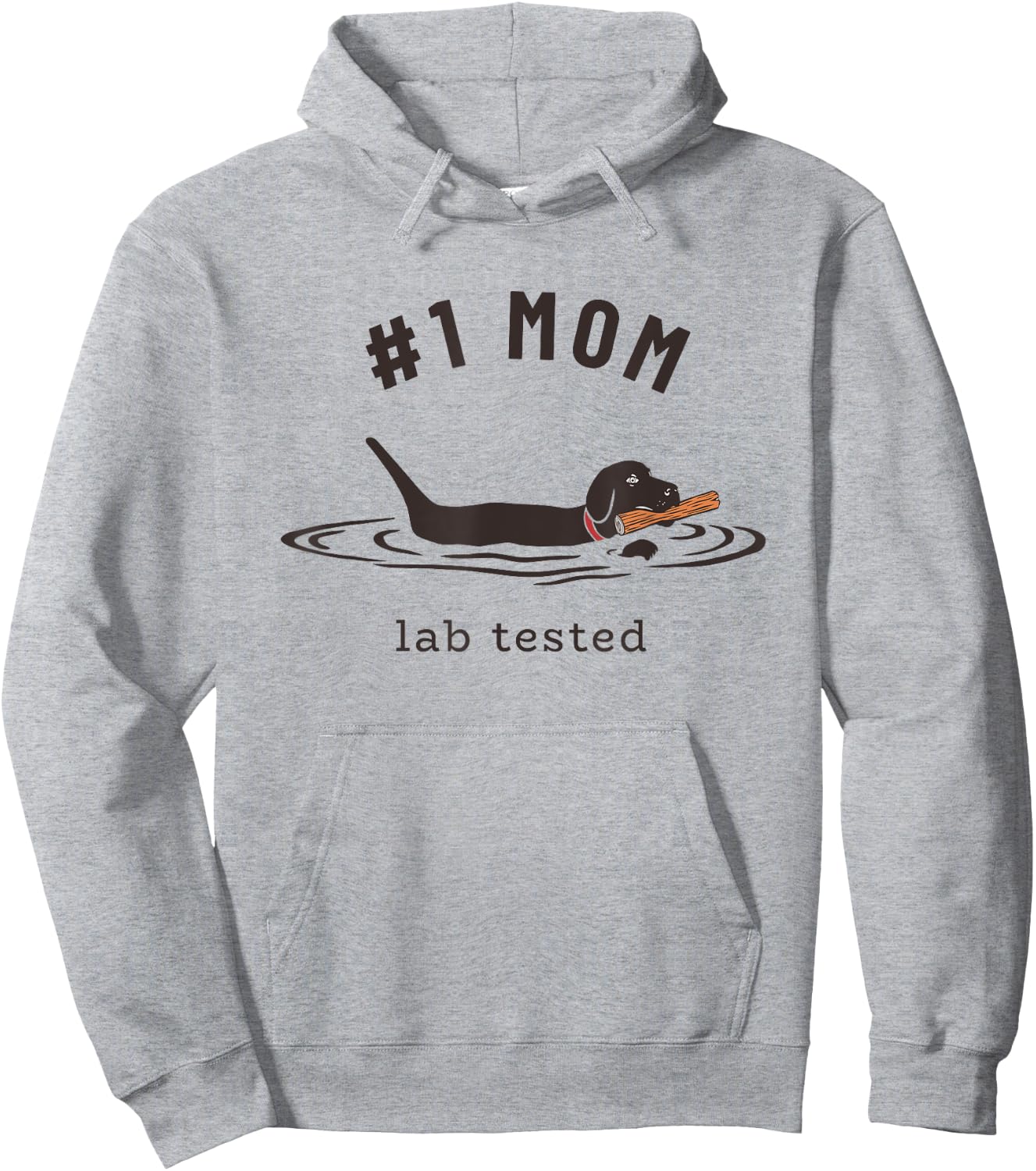 Black Lab #1 Mom - Labrador Retriever Owner Mother's Day Hoodie - Hoodie | Ash