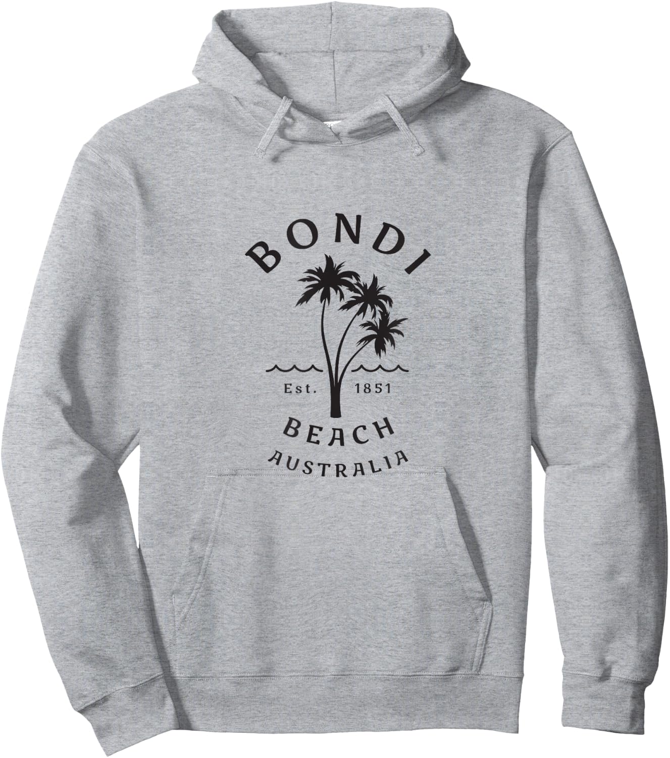 Retro Cool Bondi Beach Australia Vintage Palm Tree Novelty Hoodie - Hoodie | Ash