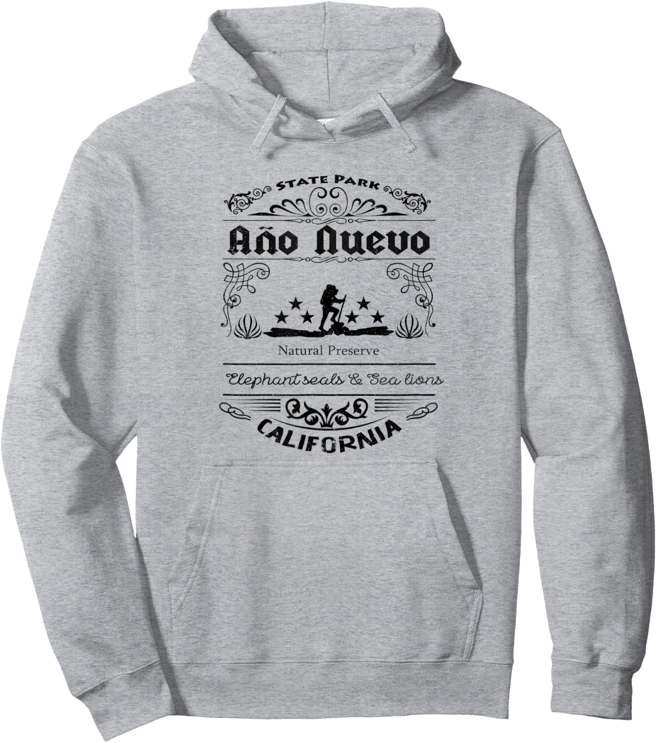 Año Nuevo State Park California vintage style Hoodie - Hoodie | Ash