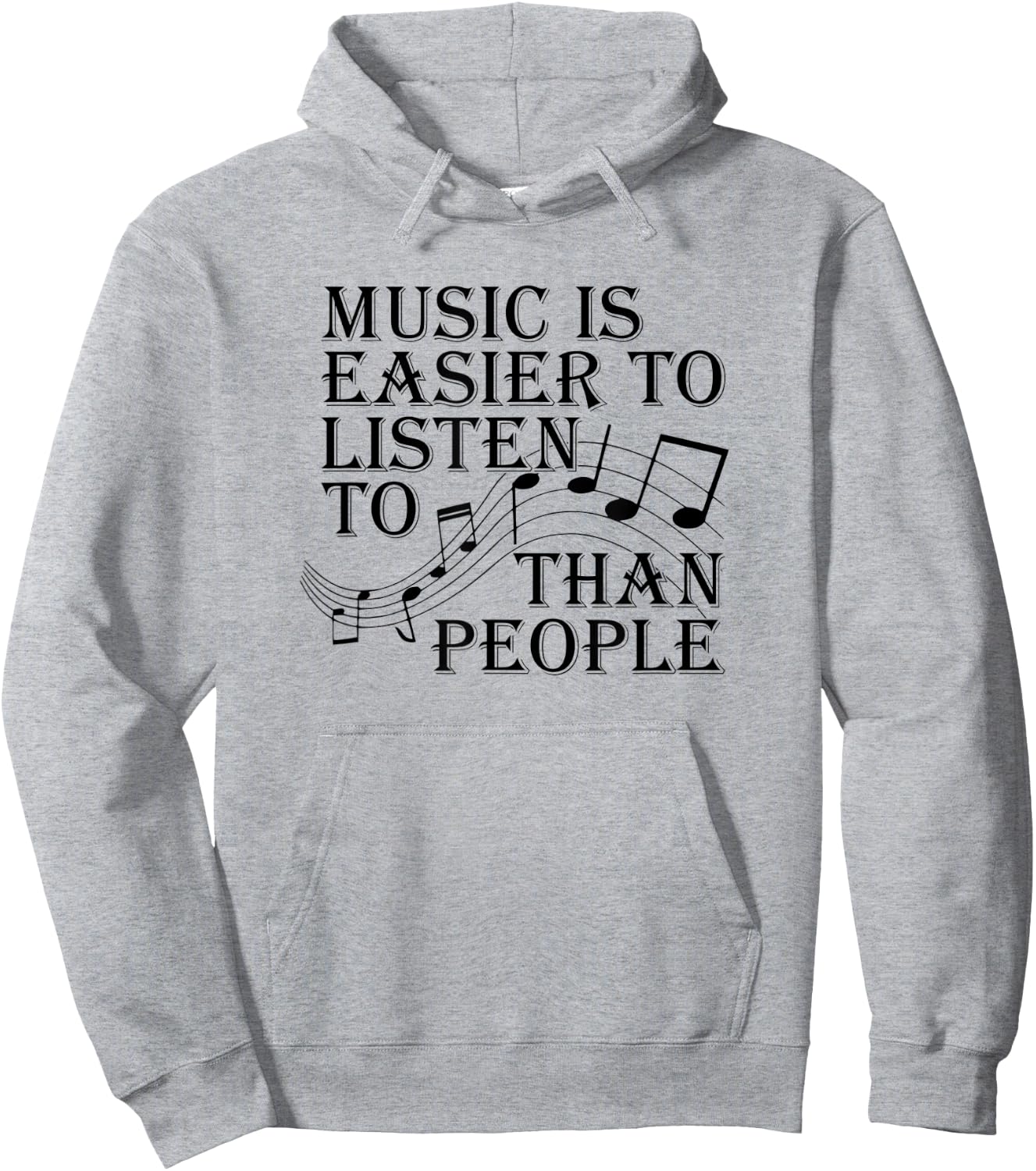 Music Is Easier To Listen To Than People Introvert Loner Hoodie - Hoodie | Ash