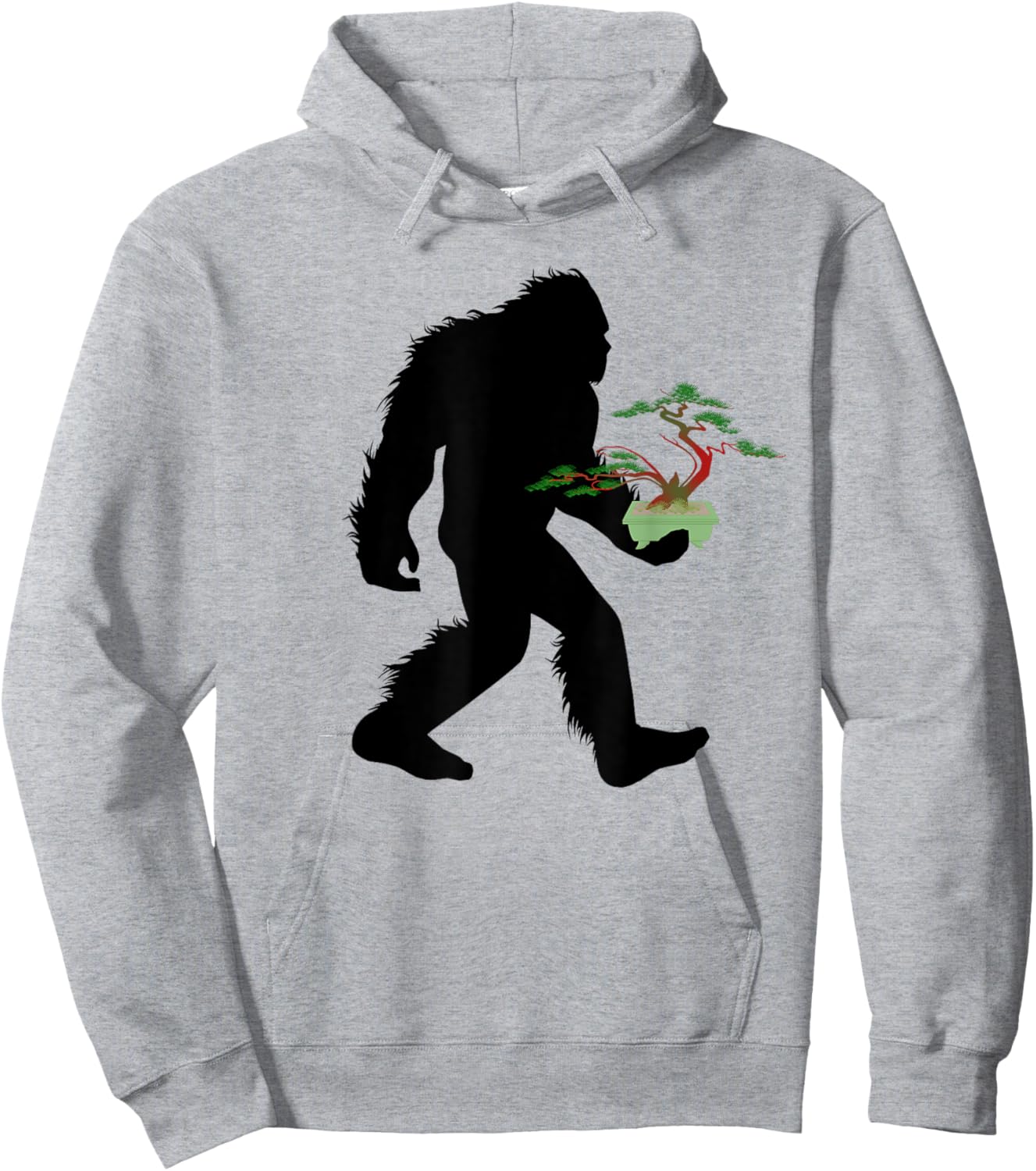 Bigfoot Carrying Bonsai Plant Sasquatch Tree Landscaper Hoodie - Hoodie | Ash