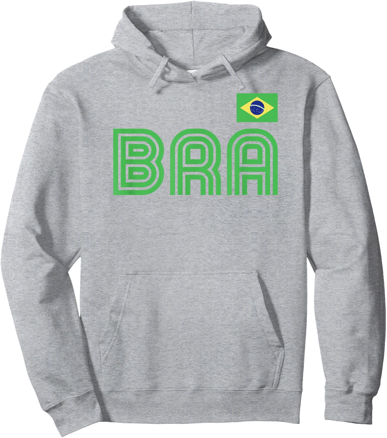 Brazil Flag Retro International Country Brasil Pride Hoodie - Hoodie | Ash