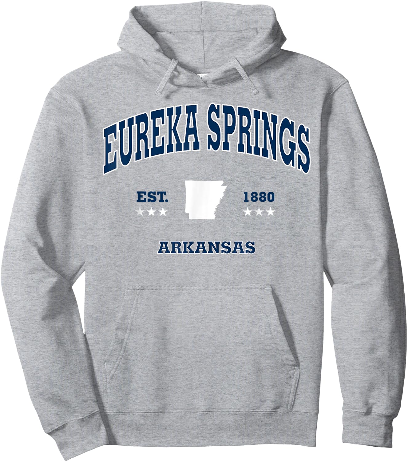 Eureka Springs Arkansas AR Throwback Navy Vintage Athletic Hoodie - Hoodie | Ash