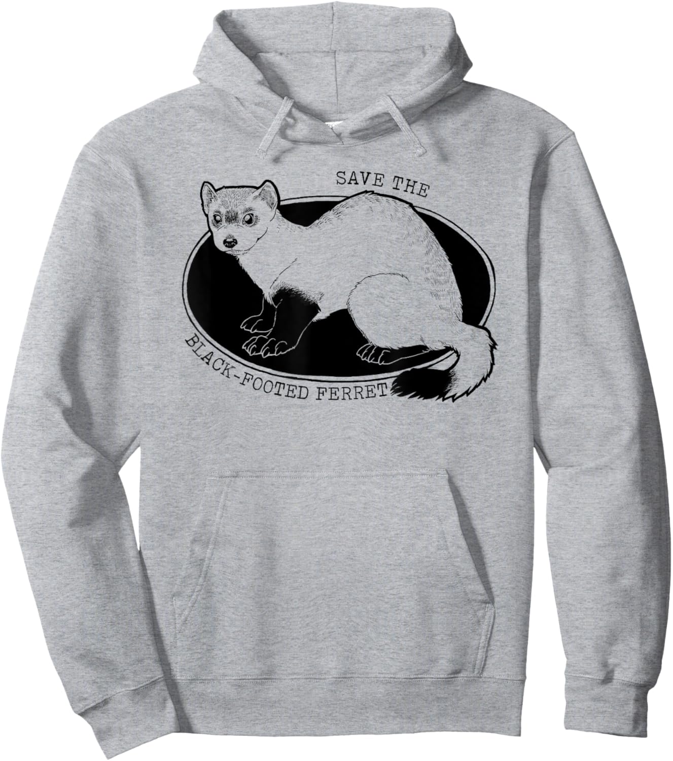Save The American Ferret - Black-footed Ferret Hoodie - Hoodie | Ash