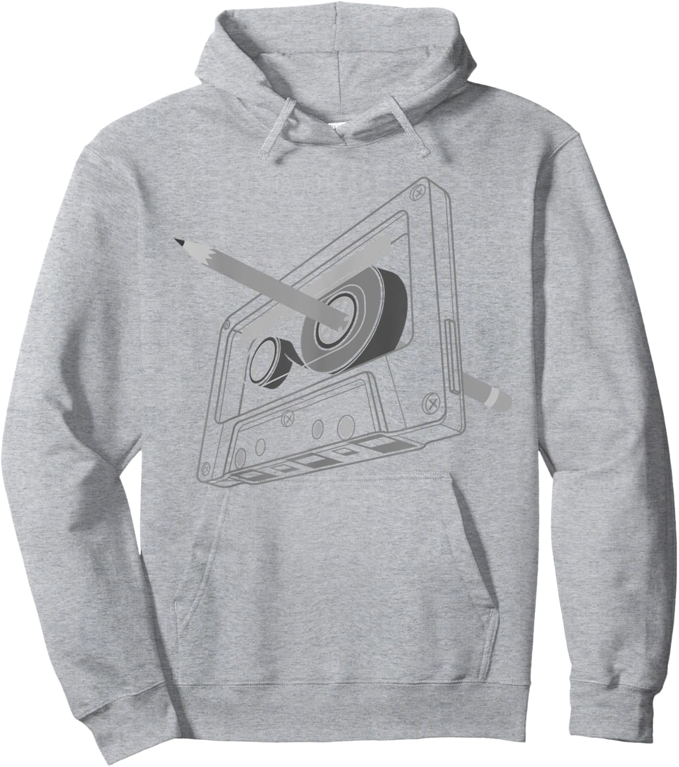 Vintage Rewind Funny 80s 90s Cassette Pencil Gift Men Women Hoodie - Hoodie | Ash