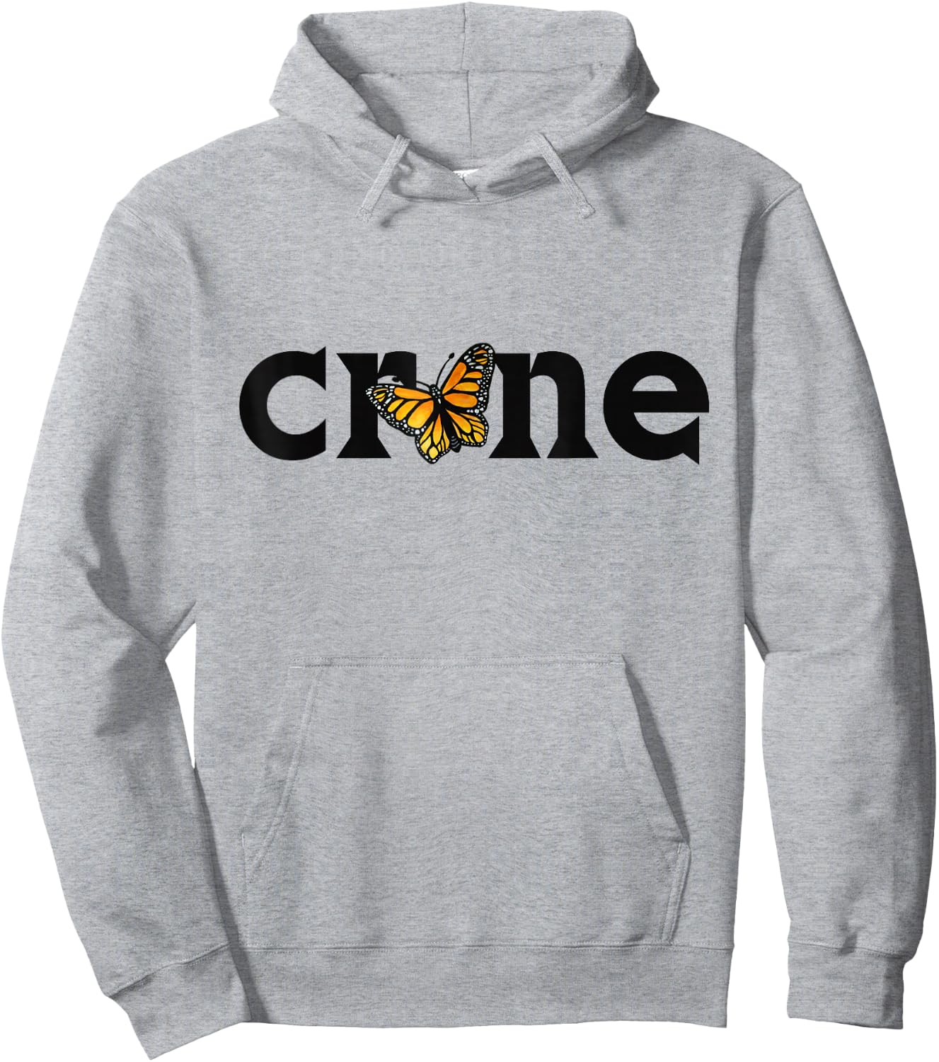 Crone Monarch Butterfly Elder Witch Woman Hoodie - Hoodie | Ash