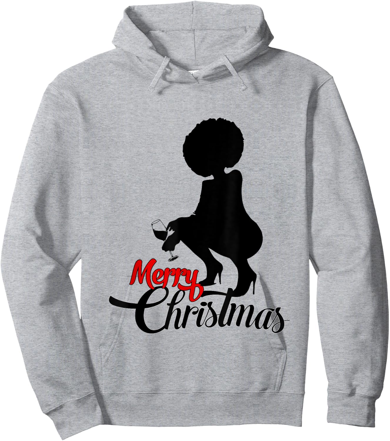 Black African American Christmas Black Women Wine Lovers Hoodie - Hoodie | Ash