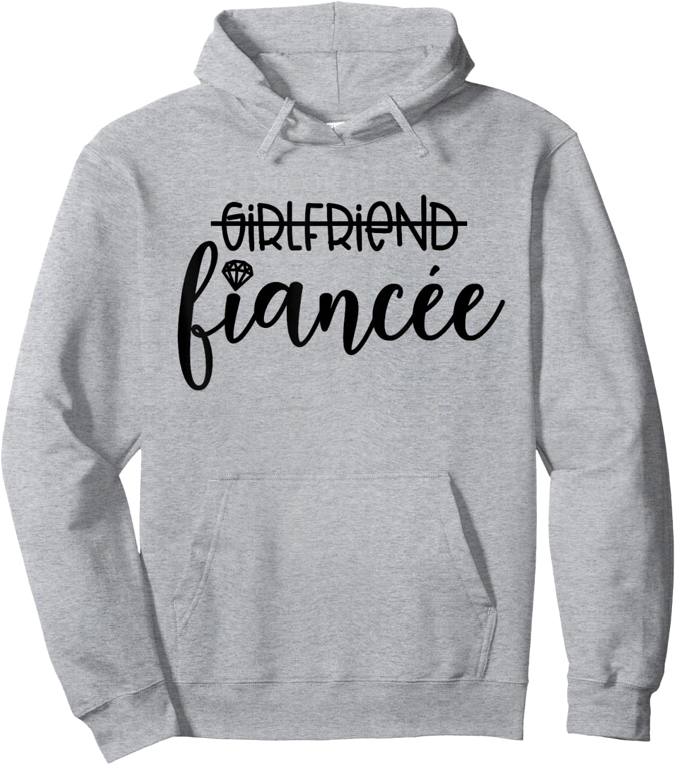 Girlfriend Fiancée Engagement Engaged Couple Matching Hoodie - Hoodie | Ash