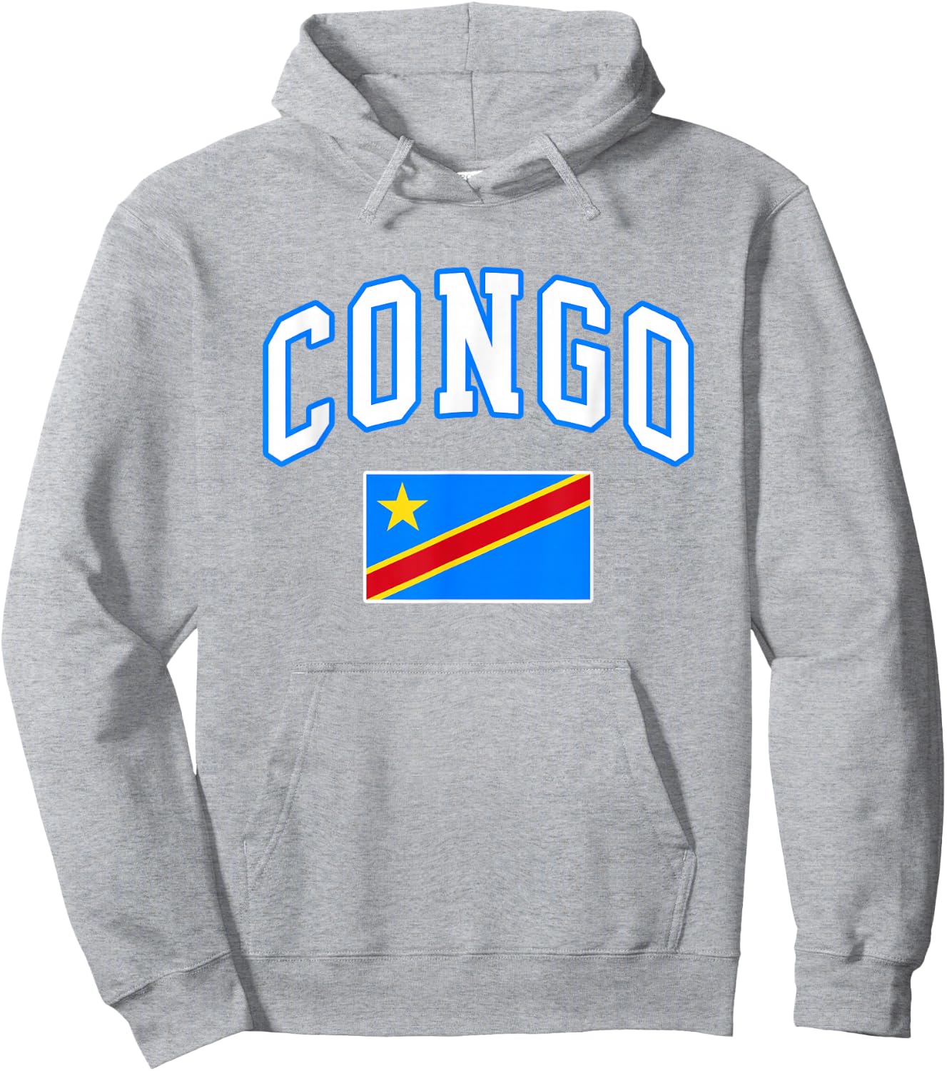 Congo Flag Congolese Retro Vintage Classic Graphic Hoodie - Hoodie | Ash