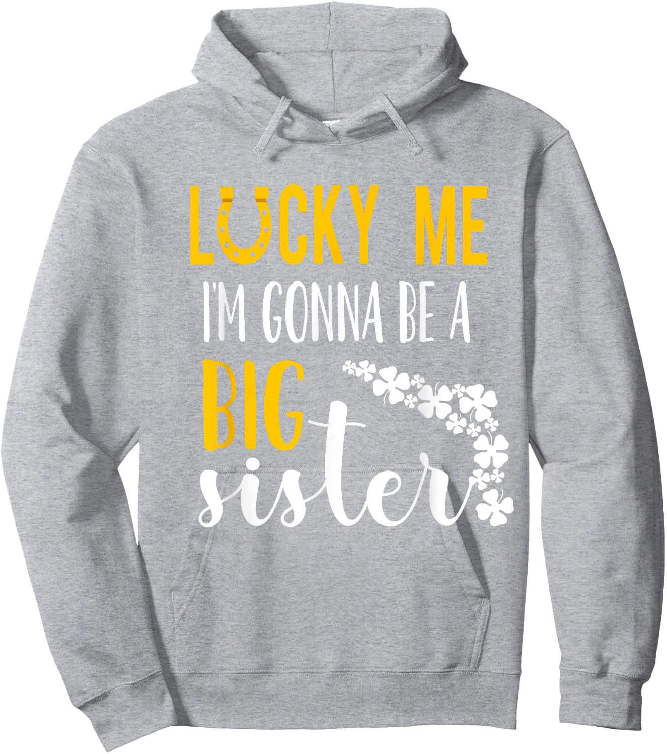 Big Sister Finally St.patrick's Day Baby Announcemen Hoodie - Hoodie | Ash