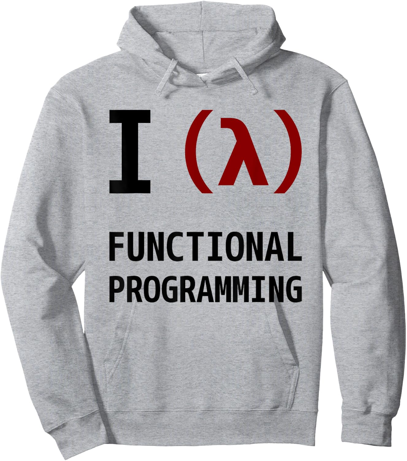 I Love Functional Programming - Black/Maroon Design Hoodie - Hoodie | Ash