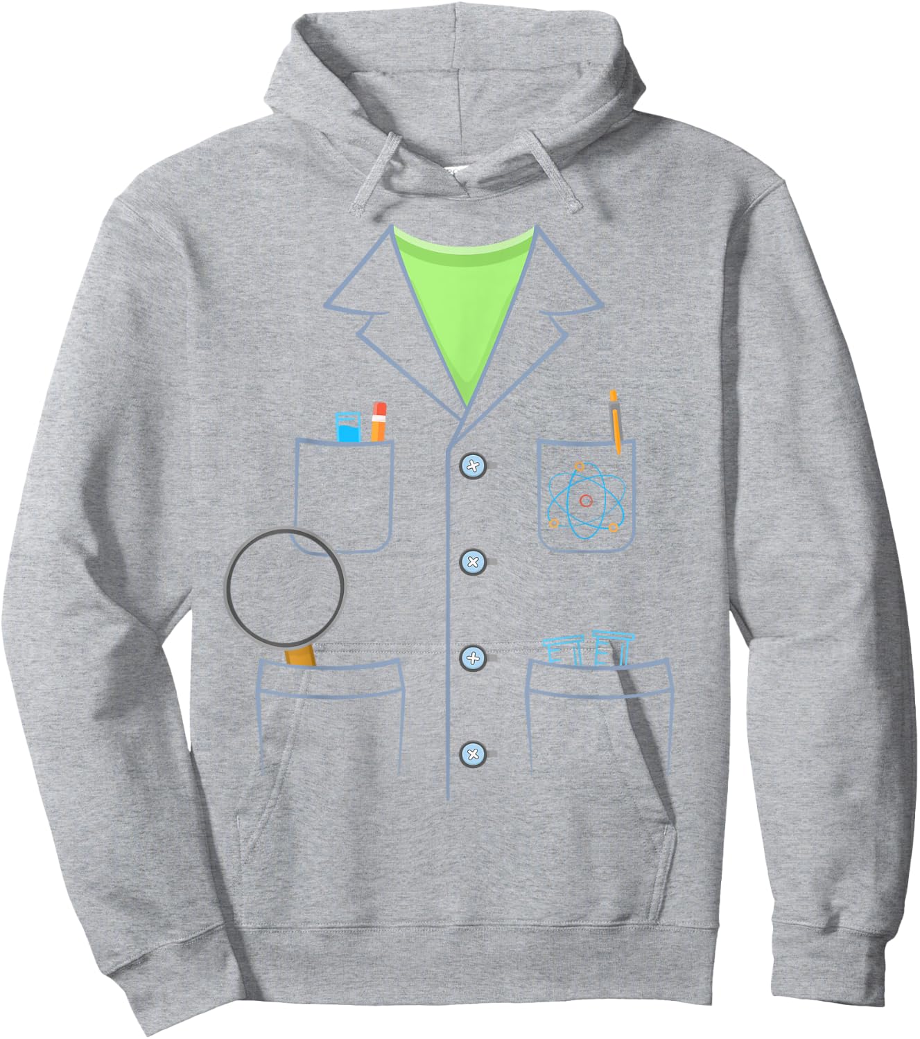 Scientist White Lab Coat Halloween Science Lazy Costume Hoodie - Hoodie | Ash