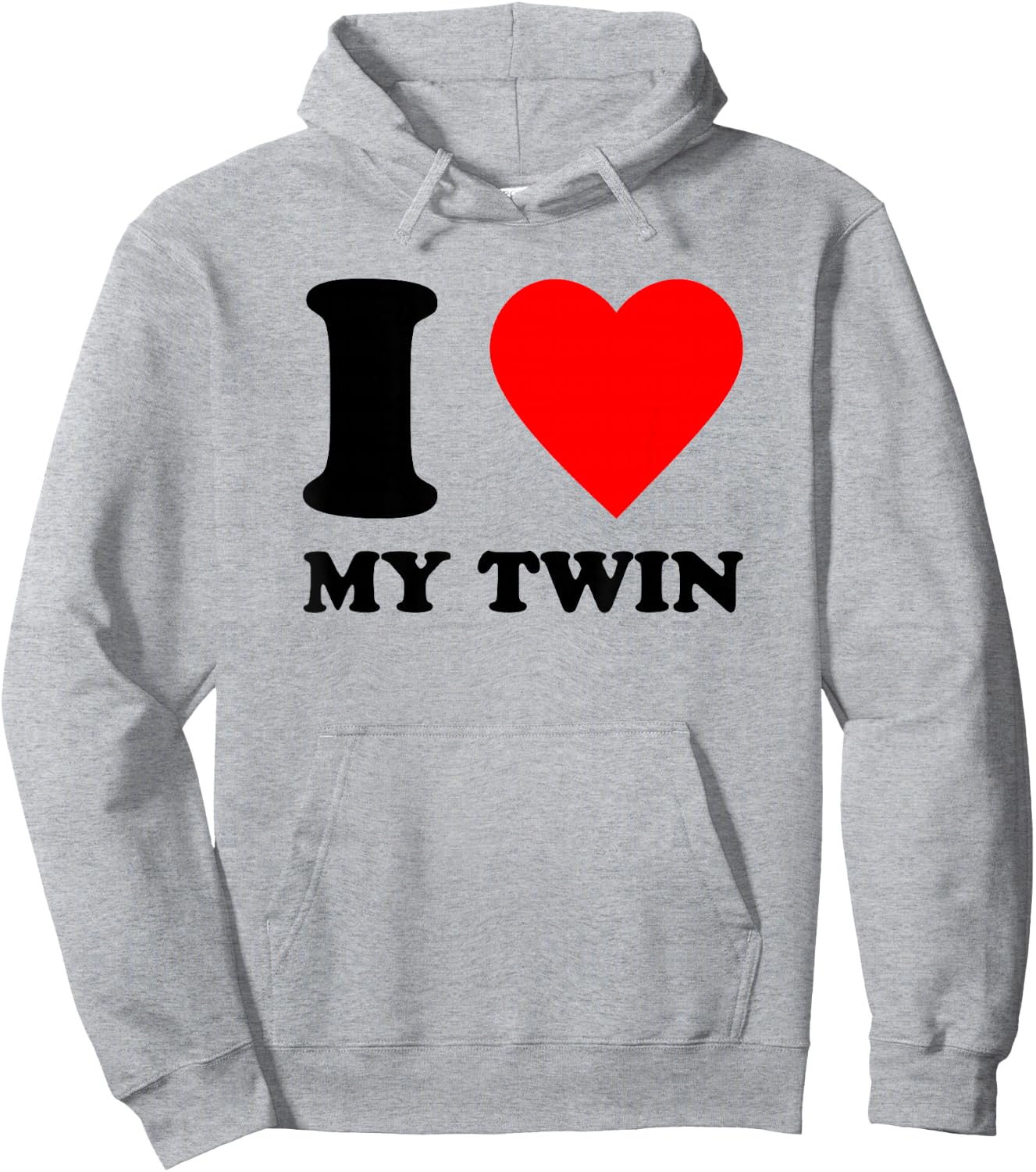I Love My Twin, I Heart My Twin Twinning Besties Spirit Week Hoodie - Hoodie | Ash