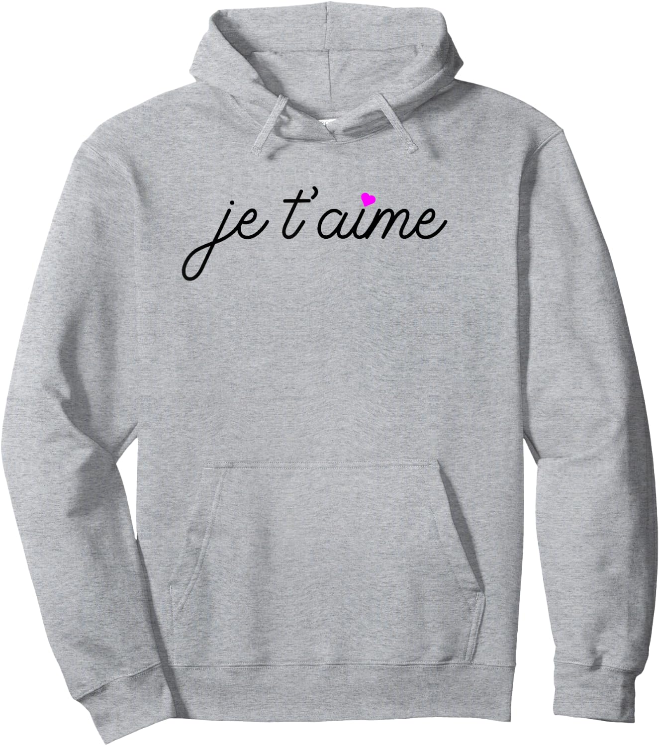 Je t'aime I Love You Fun French Valentines Graphic Gift Hoodie - Hoodie | Ash