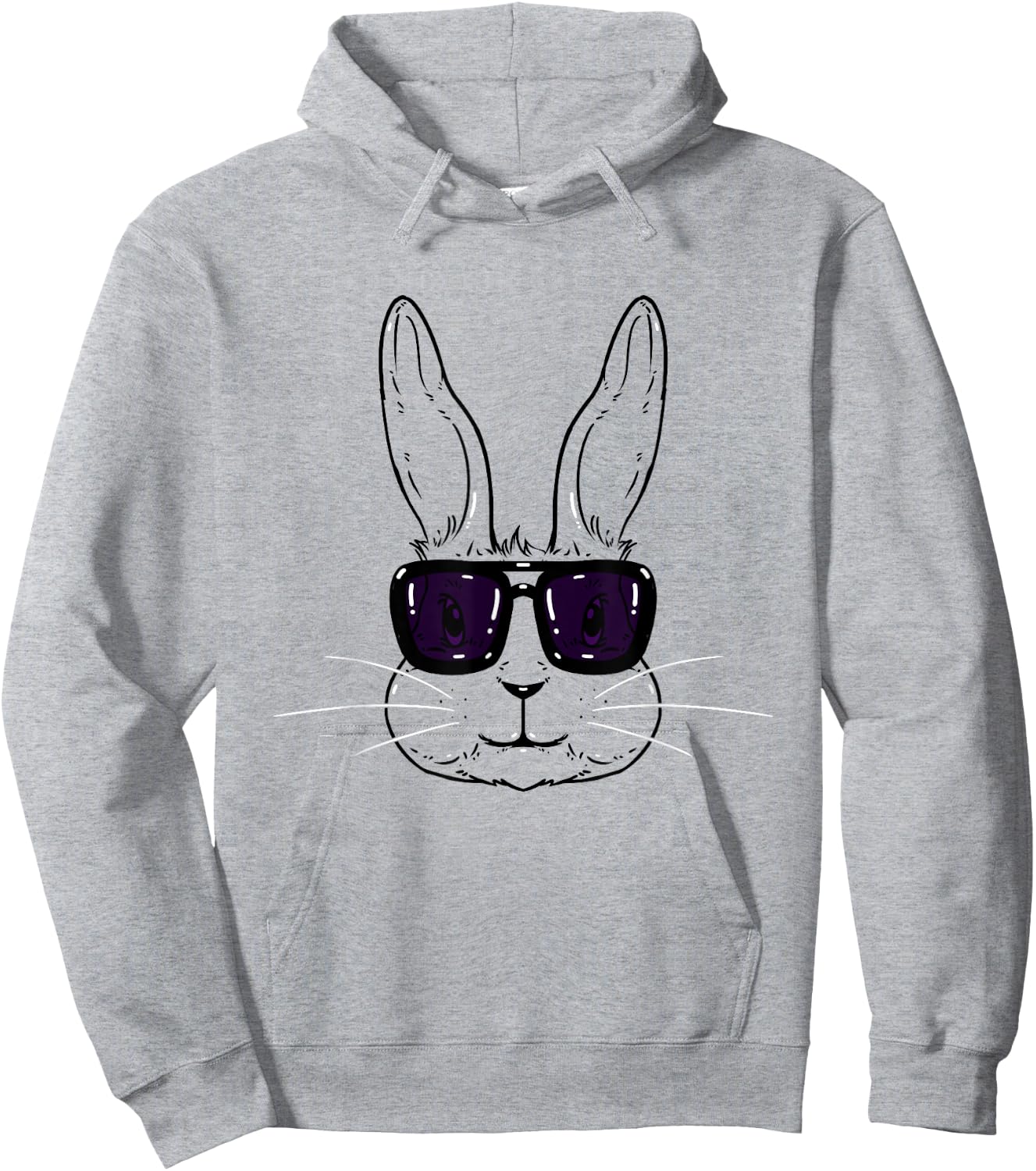 Happy Easter Day Gift Shop Bunny Face With Sunglasses Easter Day For Boys Men Kids , Grey Hoodie - Hoodie | Ash