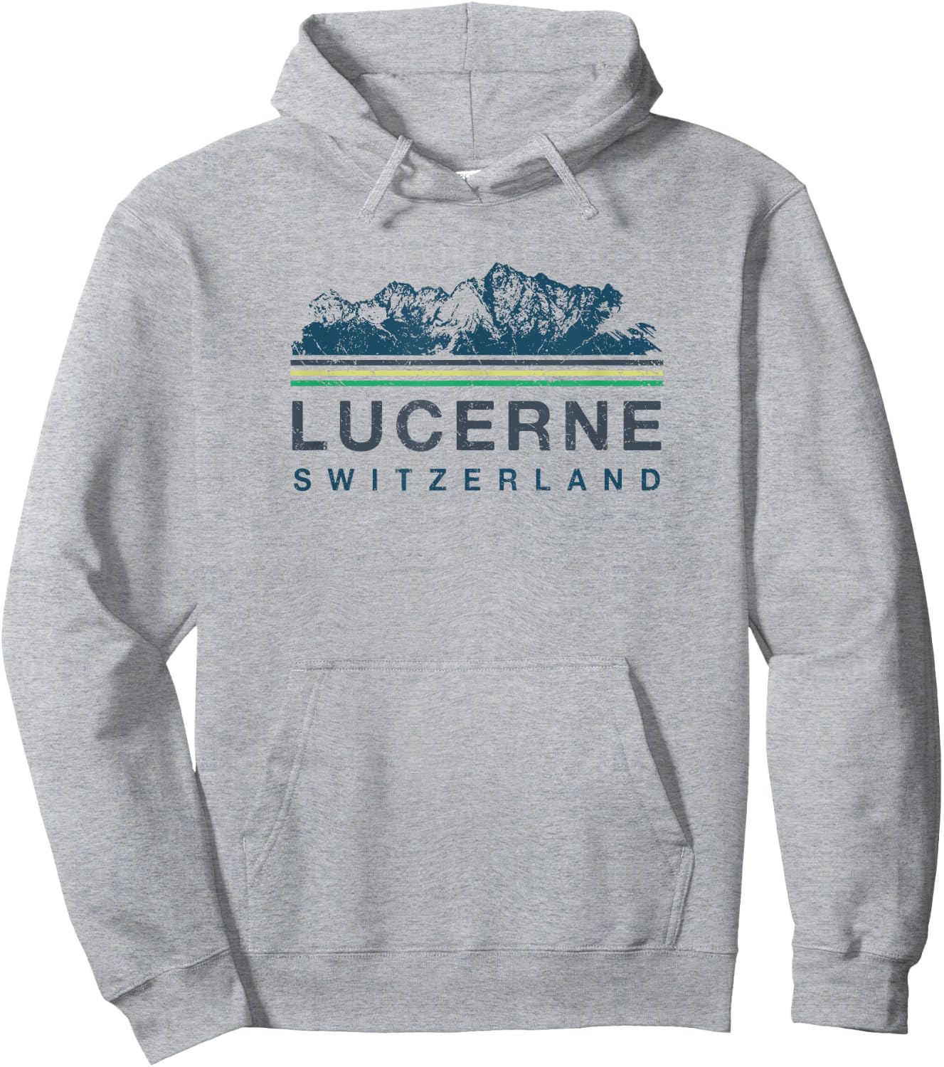 Lucerne Switzerland Swiss Mountain Climbing Retro Hoodie - Hoodie | Ash
