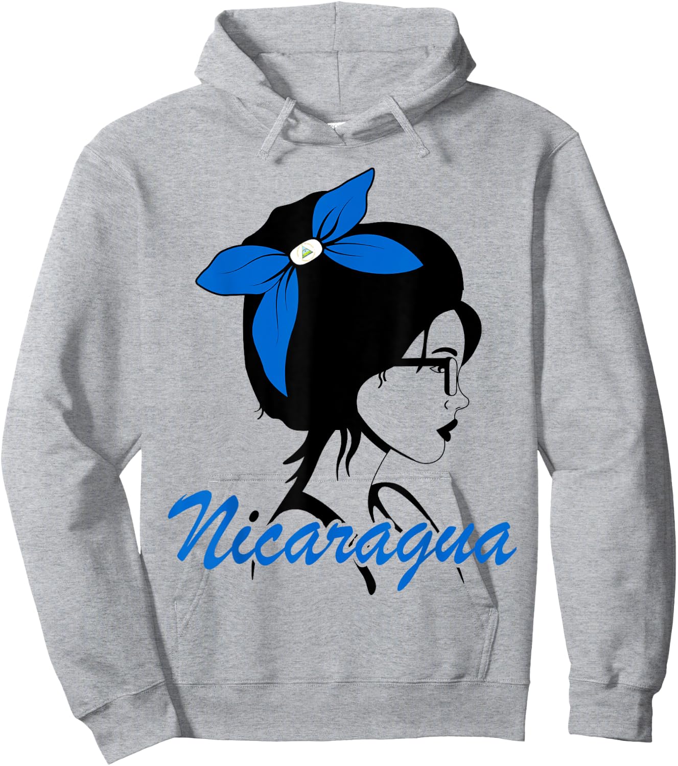 Nicaragua Girl Nicaraguan Mujer Nicaragueña flag Hoodie - Hoodie | Ash