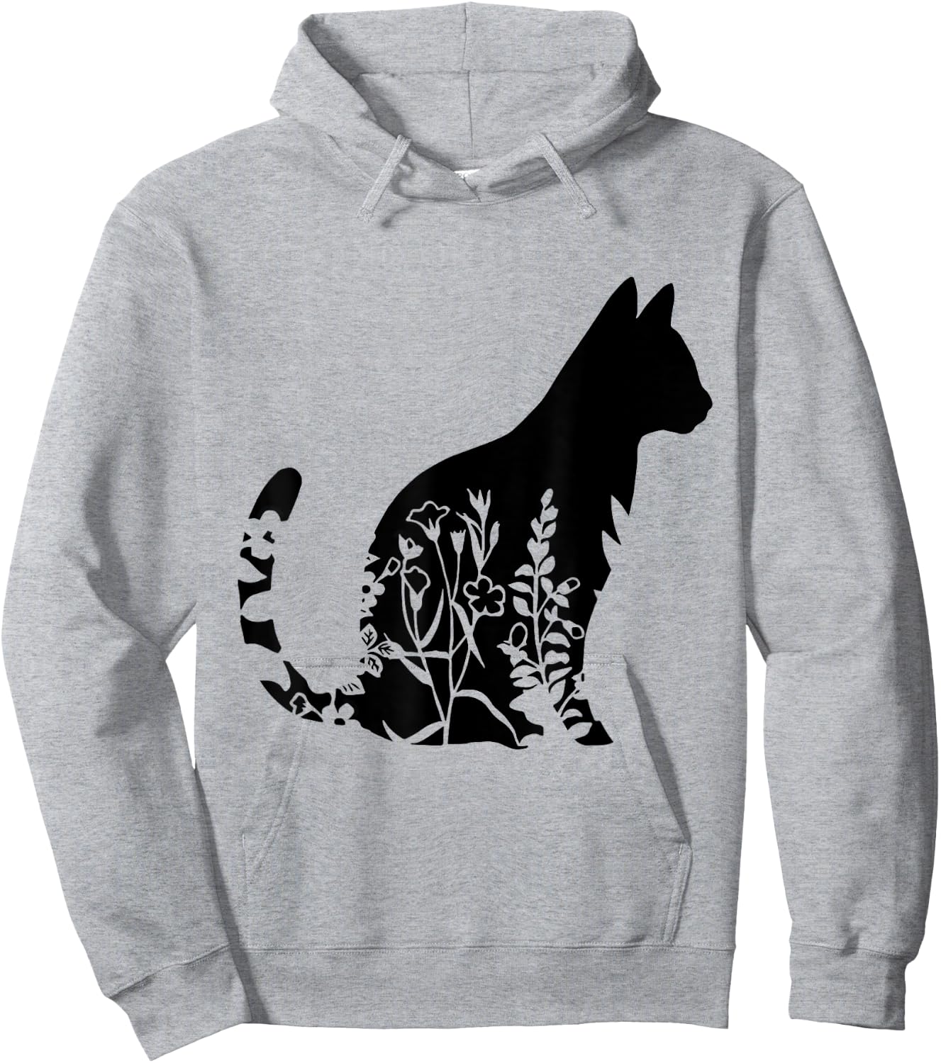 Cute Cat Shirt, Cat Shirt, Floral Cat Shirt, Cat Lover Women Hoodie - Hoodie | Ash