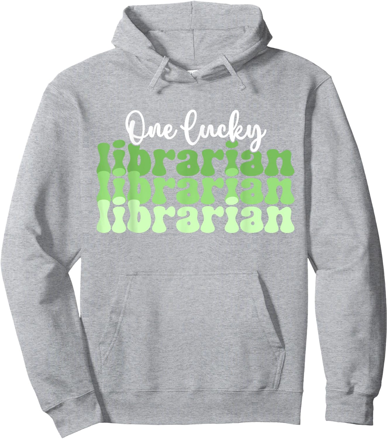 One Lucky Librarian Retro St Patricks Day School Library Hoodie - Hoodie | Ash