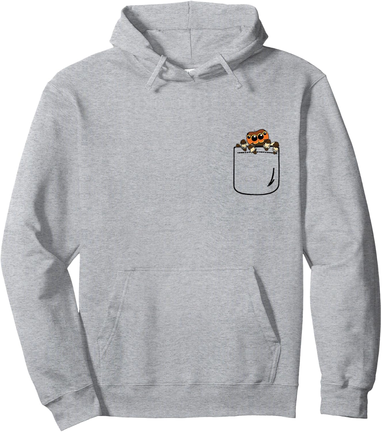 Jumping Spider in Pocket Funny Spider Crazy Lover Gift Hoodie - Hoodie | Ash