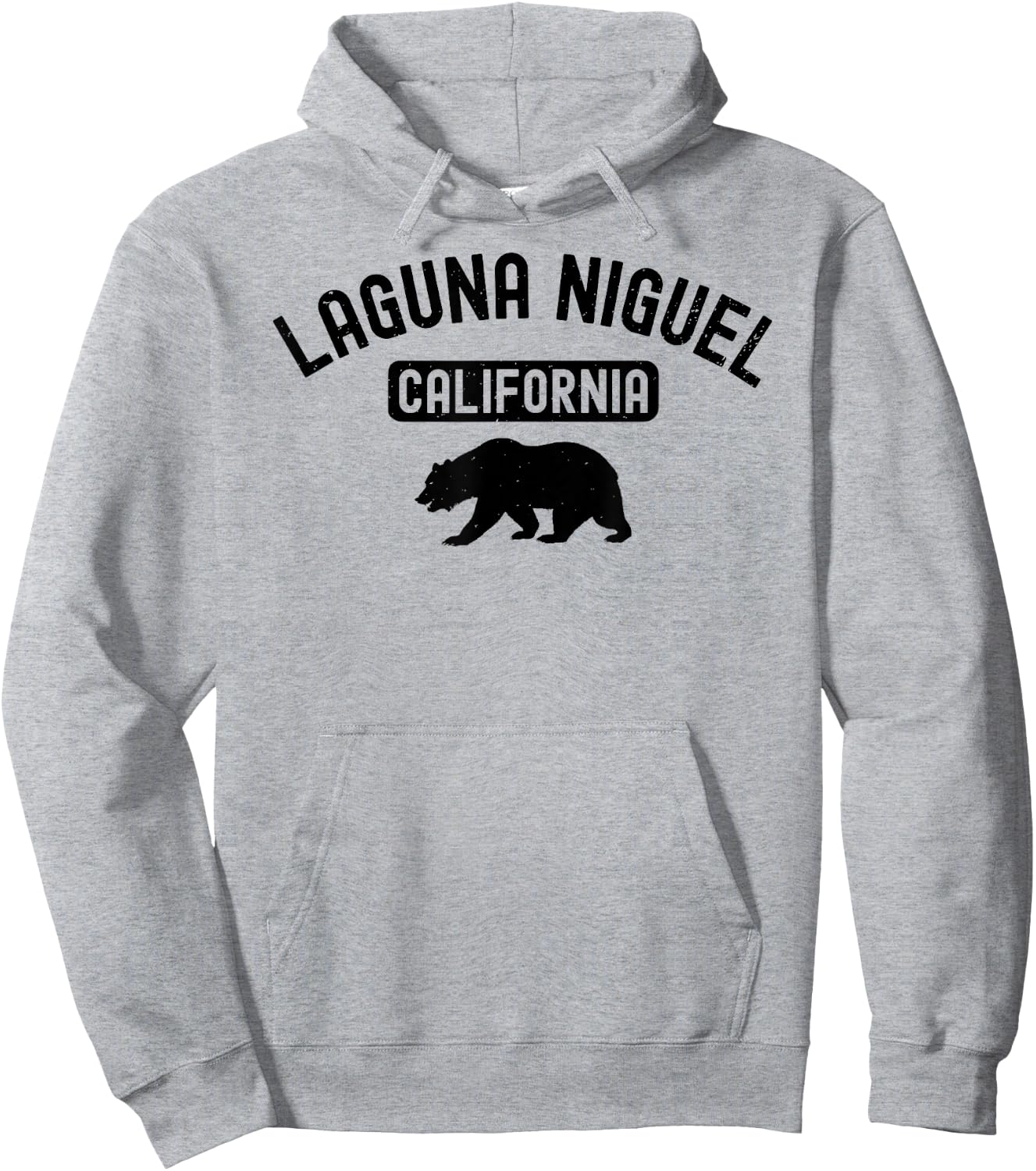 Laguna Niguel California USA Flag Vintage Bear Orange County Hoodie - Hoodie | Ash