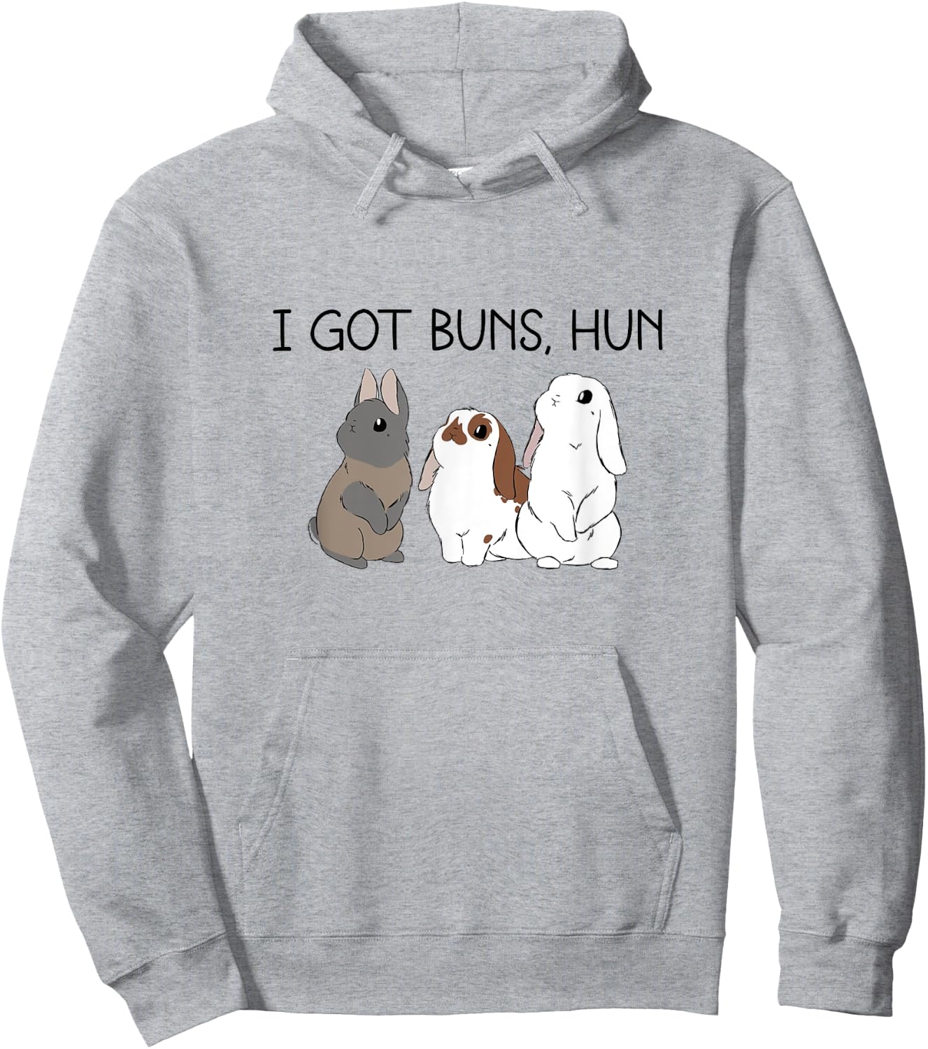 I Got Buns Hun Bunny Mom Cute Rabbit Lover Rabbit Mama Hoodie - Hoodie | Ash