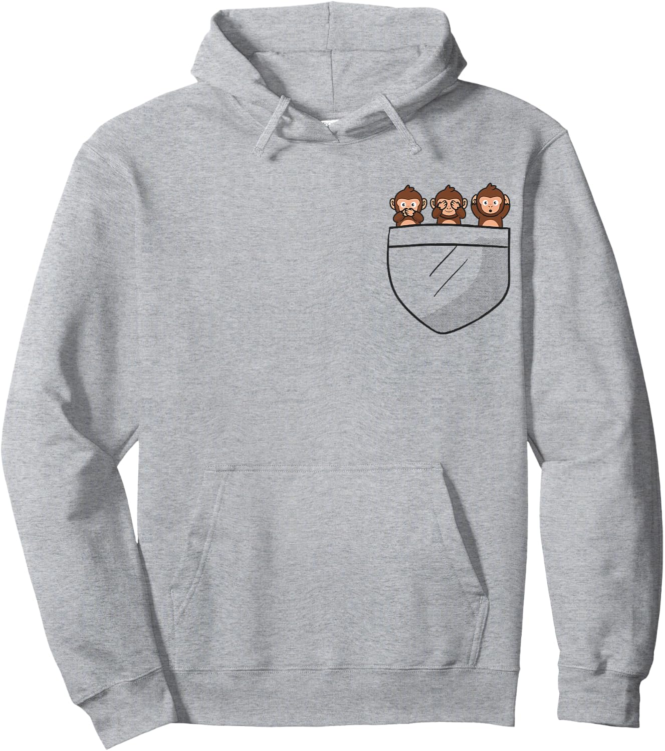 See three wise monkeys, hear no evil animal in the bag Hoodie - Hoodie | Ash