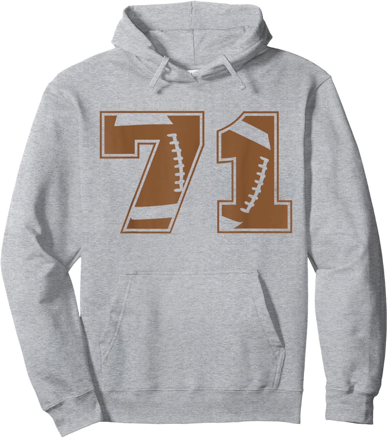 Football 71 Jersey Number Hoodie - Hoodie | Ash