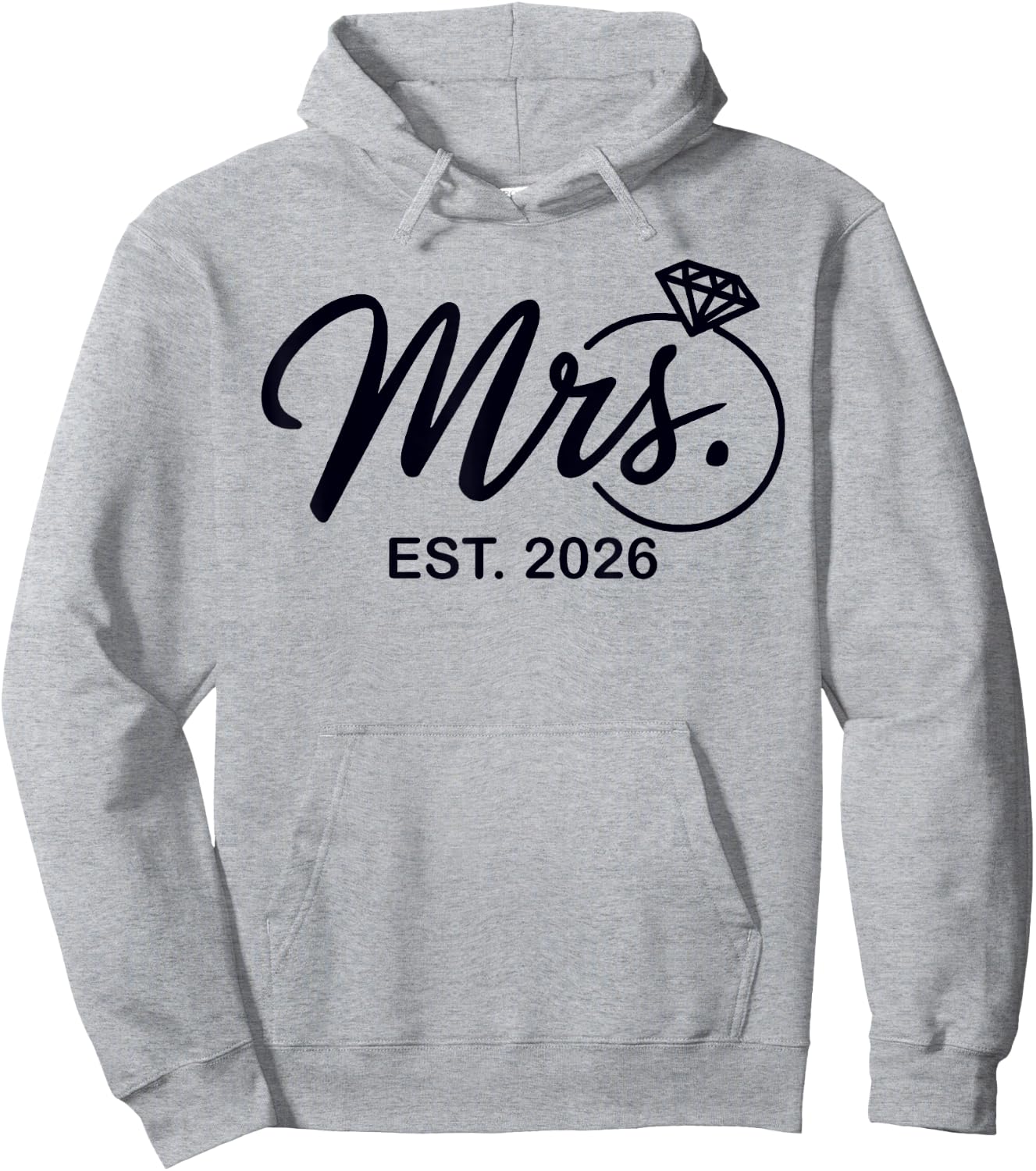 Bride Est. 2026 Fiancée Mrs. Wife Bachelorette Party Wedding Hoodie - Hoodie | Ash