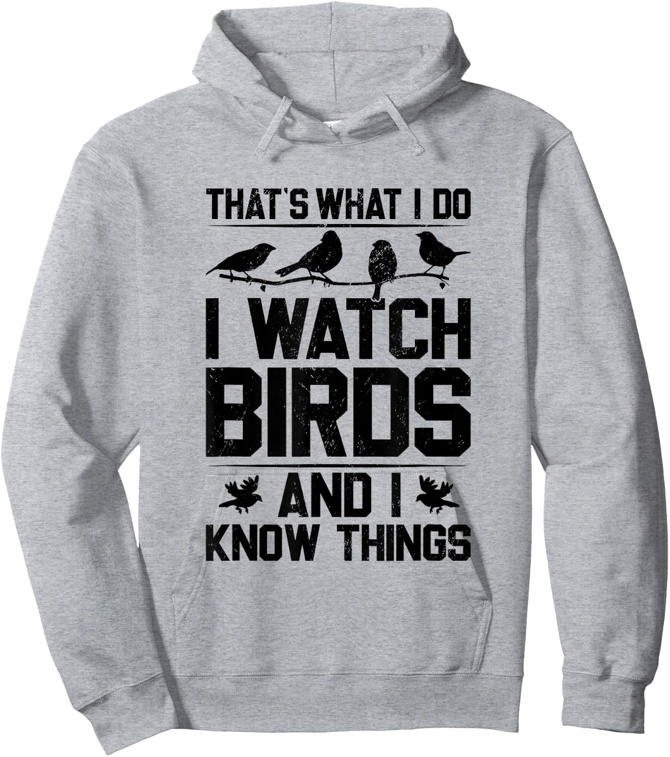 That's What I Do I Watch Birds And I Know Things Birding Hoodie - Hoodie | Ash
