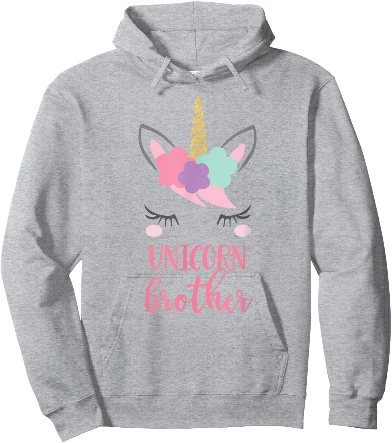 Unicorn Brother Shirt, Brother of the Birthday Girl Gift Hoodie - Hoodie | Ash