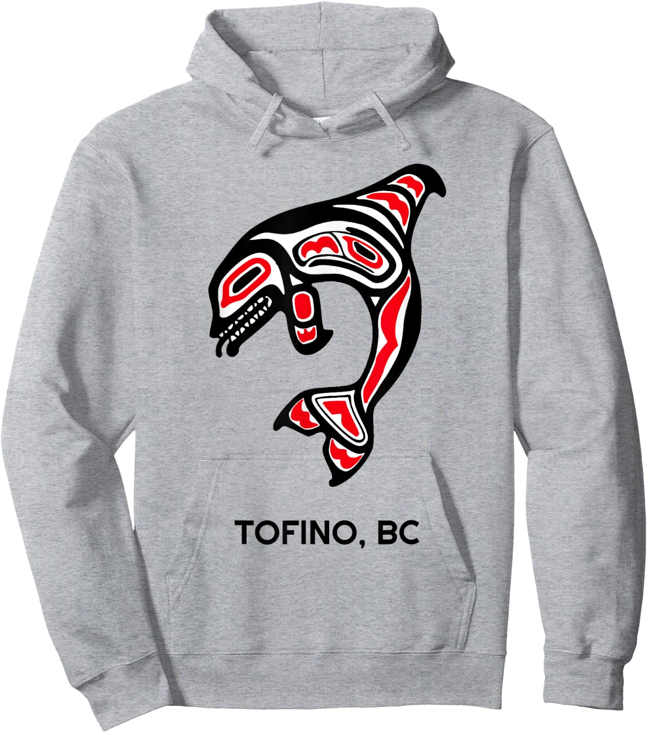 Tofino BC Canada Native Fishermen Tribal Orca Killer Whales Hoodie - Hoodie | Ash