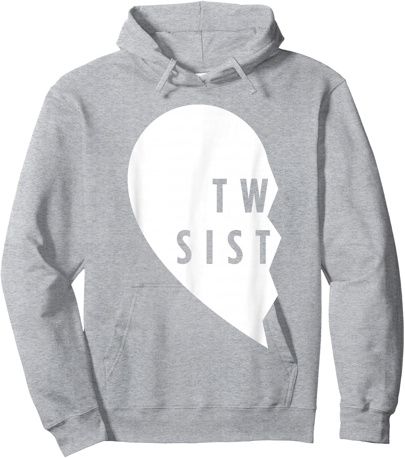 Twin Sisters Shirt Heart Half Matching Set - #1 of 2 Hoodie - Hoodie | Ash