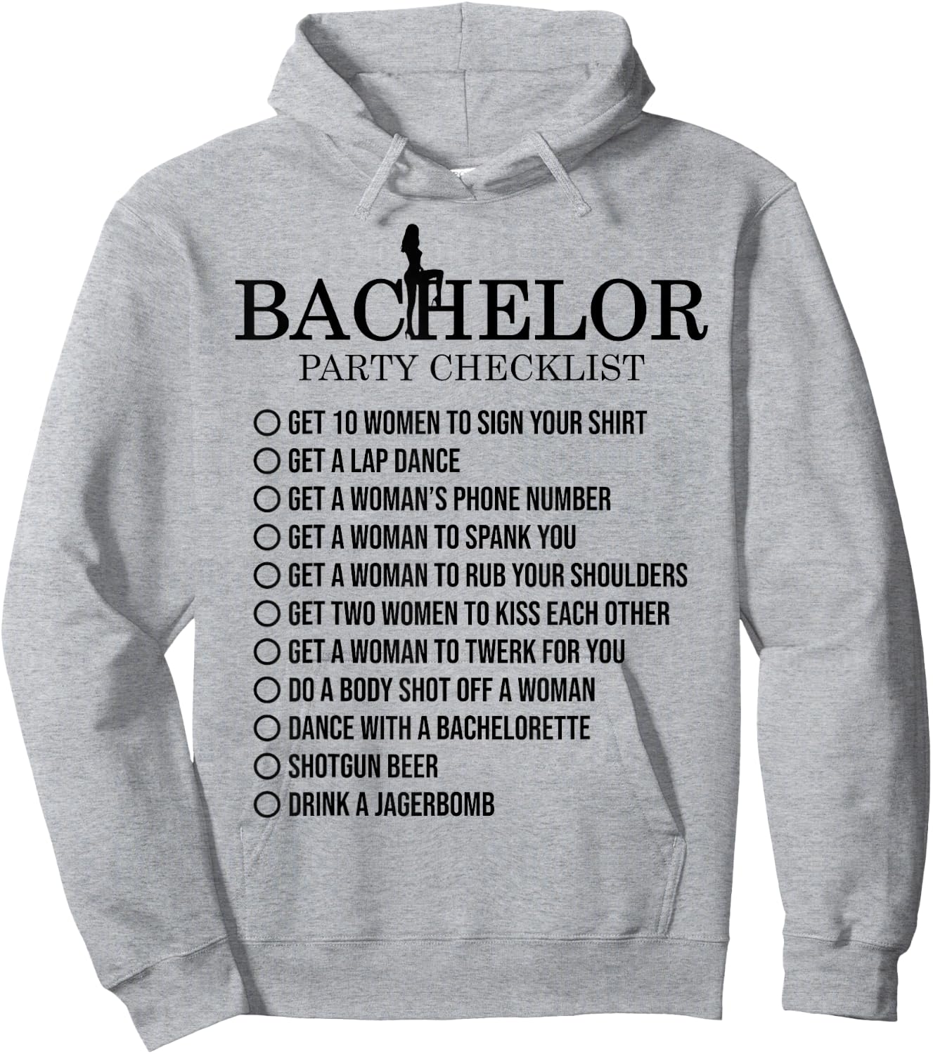 Groomsmen Groom Squat Men Bachelor Supplies Party Checklist Hoodie - Hoodie | Ash