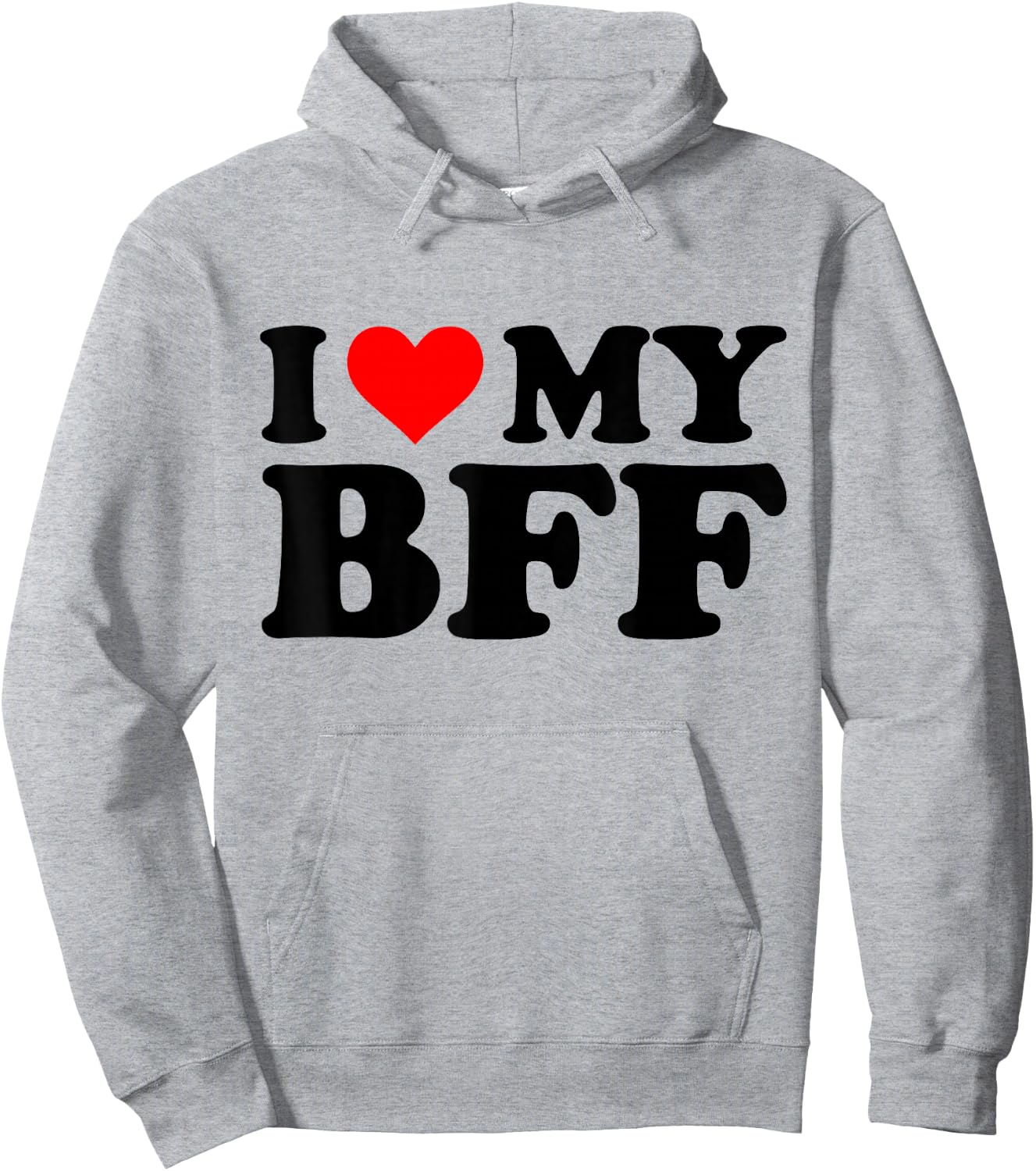 I Love My BFF Funny Red Heart BFF I Heart My BFF Hoodie - Hoodie | Ash
