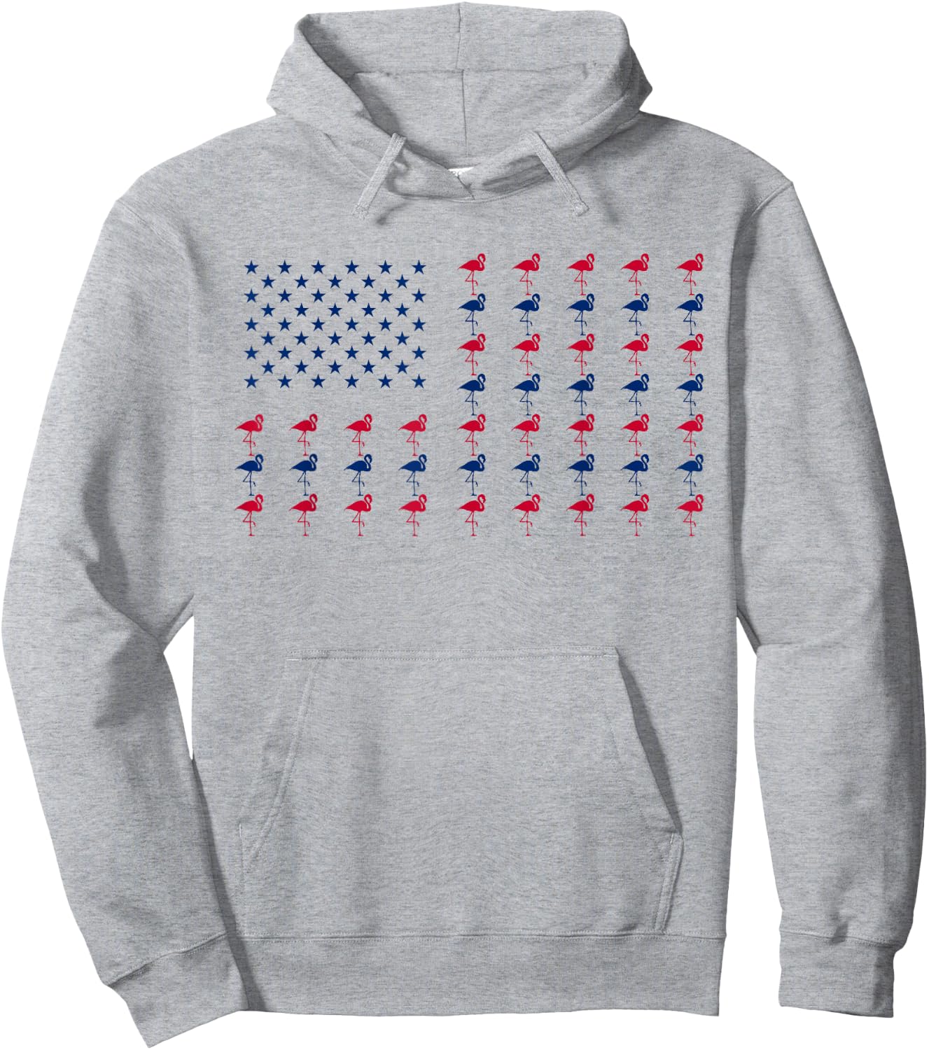 USA American Flag Flamingo Lover 4th of July Patriotic Women Hoodie - Hoodie | Ash