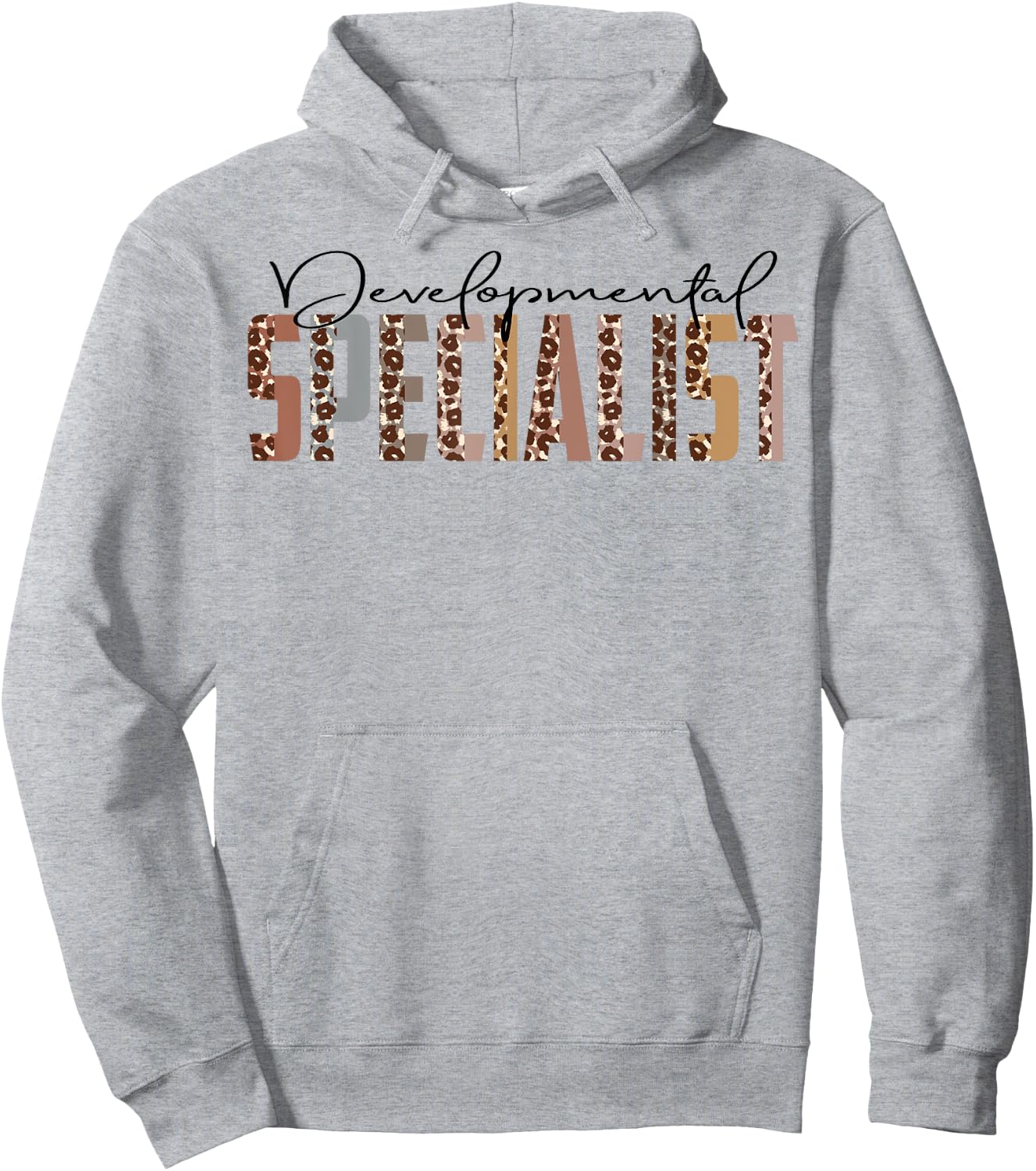 Leopard Developmental Specialist Job Title School Worker Hoodie - Hoodie | Ash