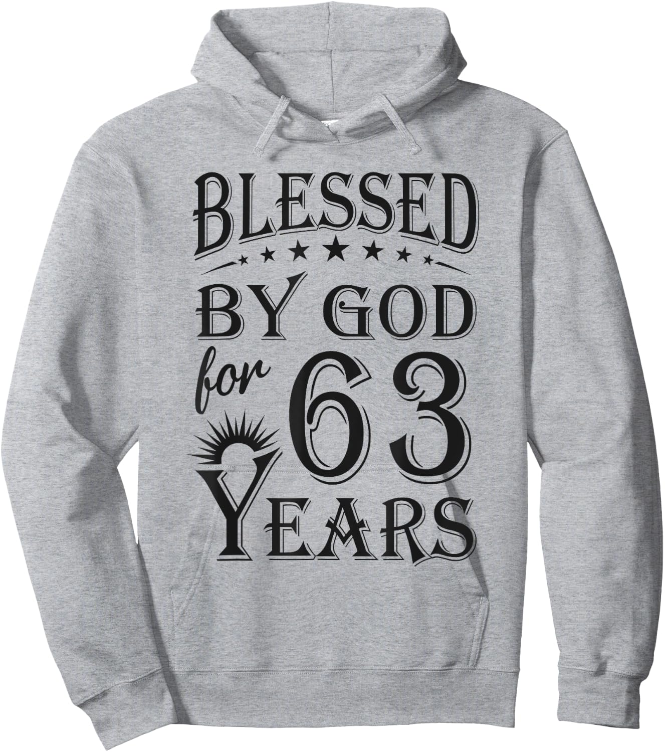 Vintage Blessed by God for 63 years Happy 63rd Birthday Hoodie - Hoodie | Ash