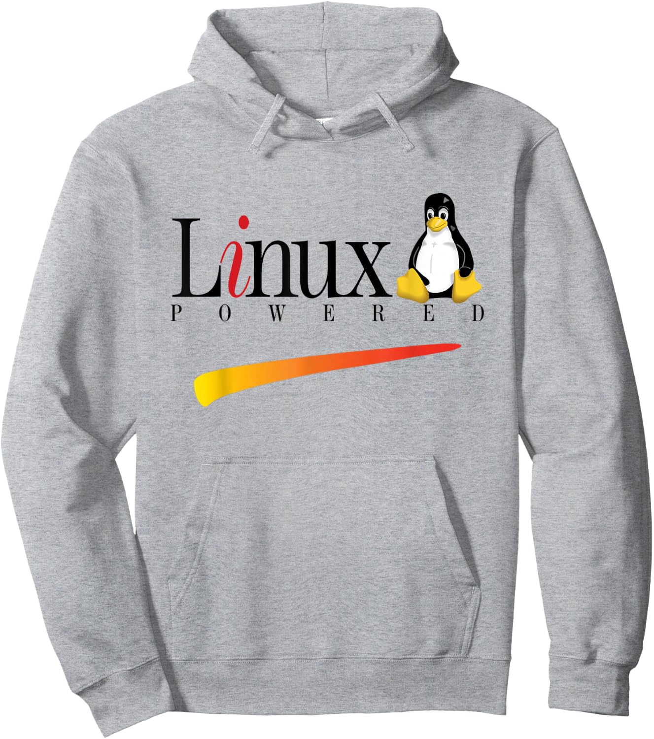 Linux Os Powered by Linux Tux Penguin -Shirt Hoodie - Hoodie | Ash