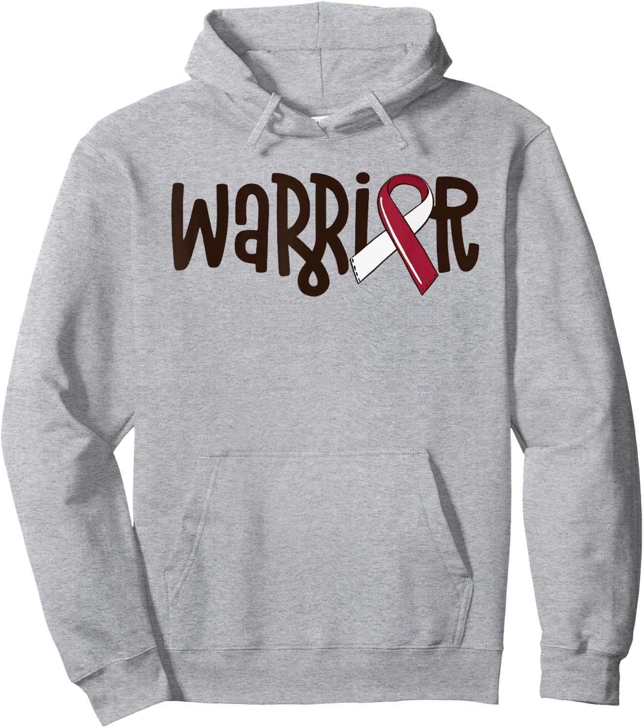 Oral Cancer Warrior Head And Neck Cancer Burgundy Ribbon Hoodie - Hoodie | Ash