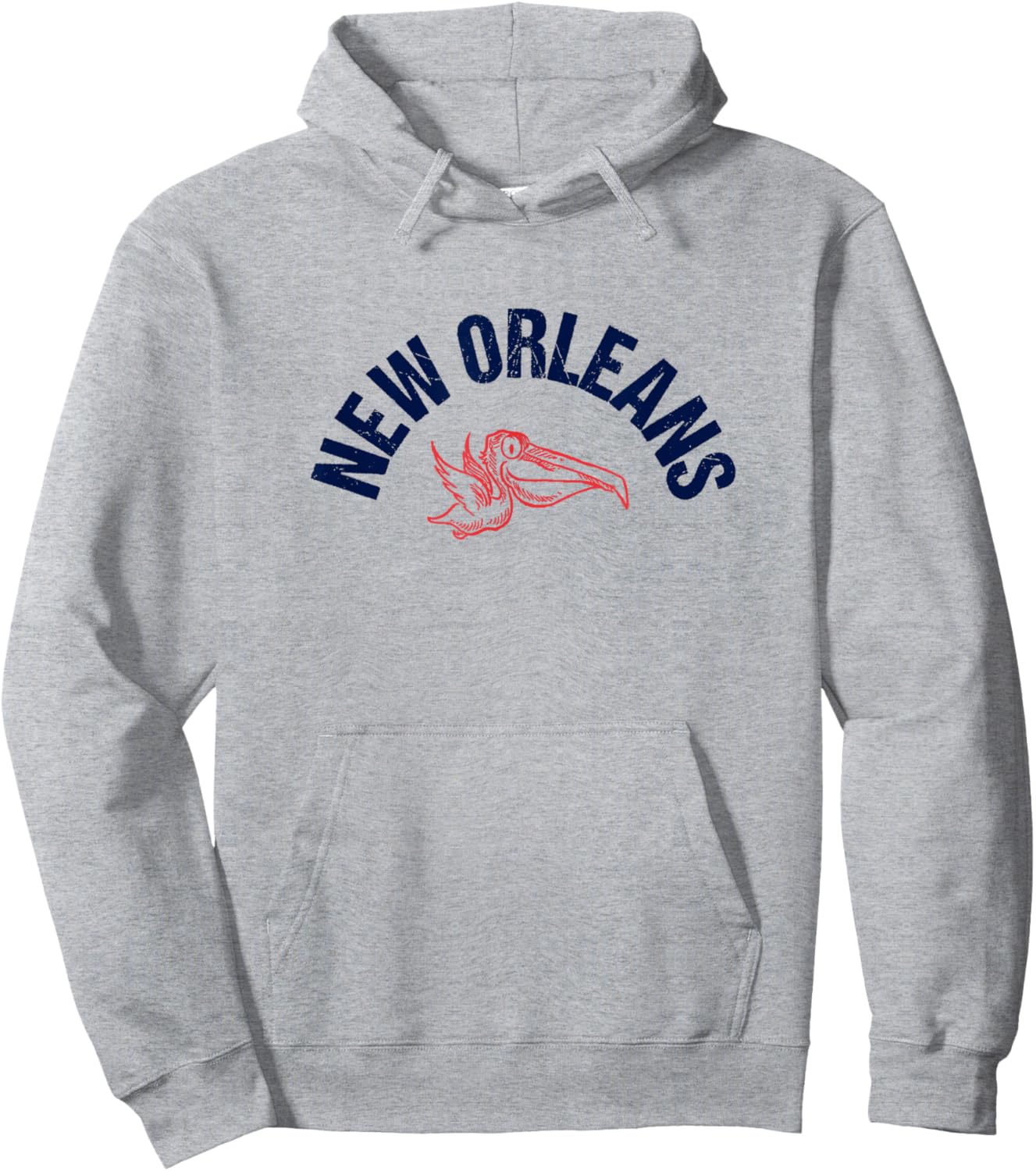 New Orleans Native Pelican Thowback Retro New Orleans Pro Hoodie - Hoodie | Ash