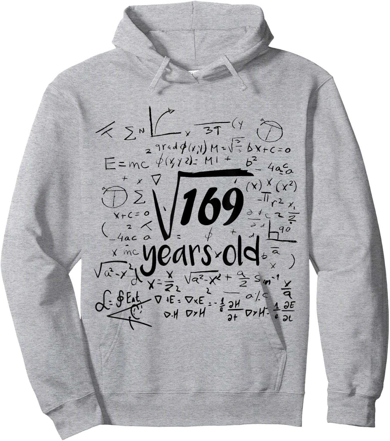 Square Root Of 169 - 13th Bday 13 Year Old Math Birthday Hoodie - Hoodie | Ash
