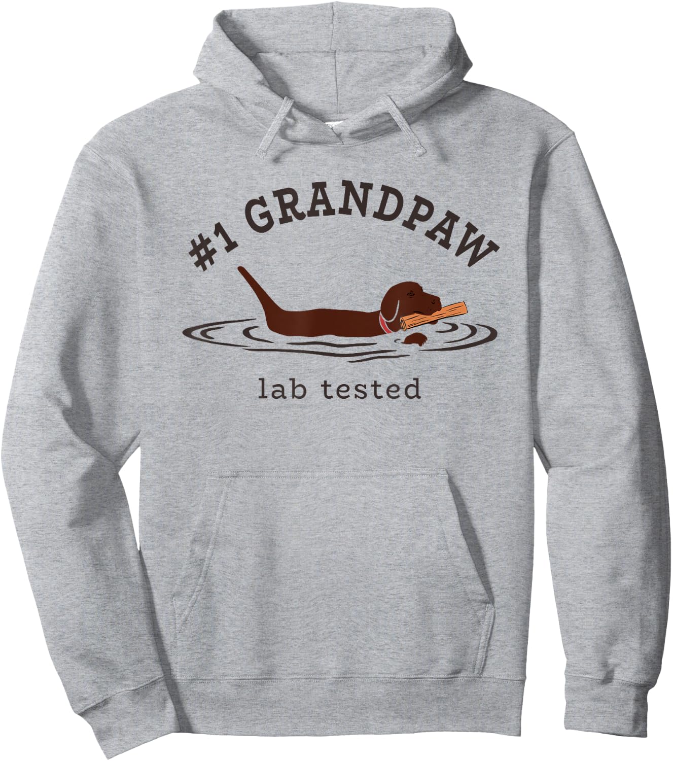 Lab Dad Chocolate Labrador Retriever Dog #1 Grandpaw Men Hoodie - Hoodie | Ash