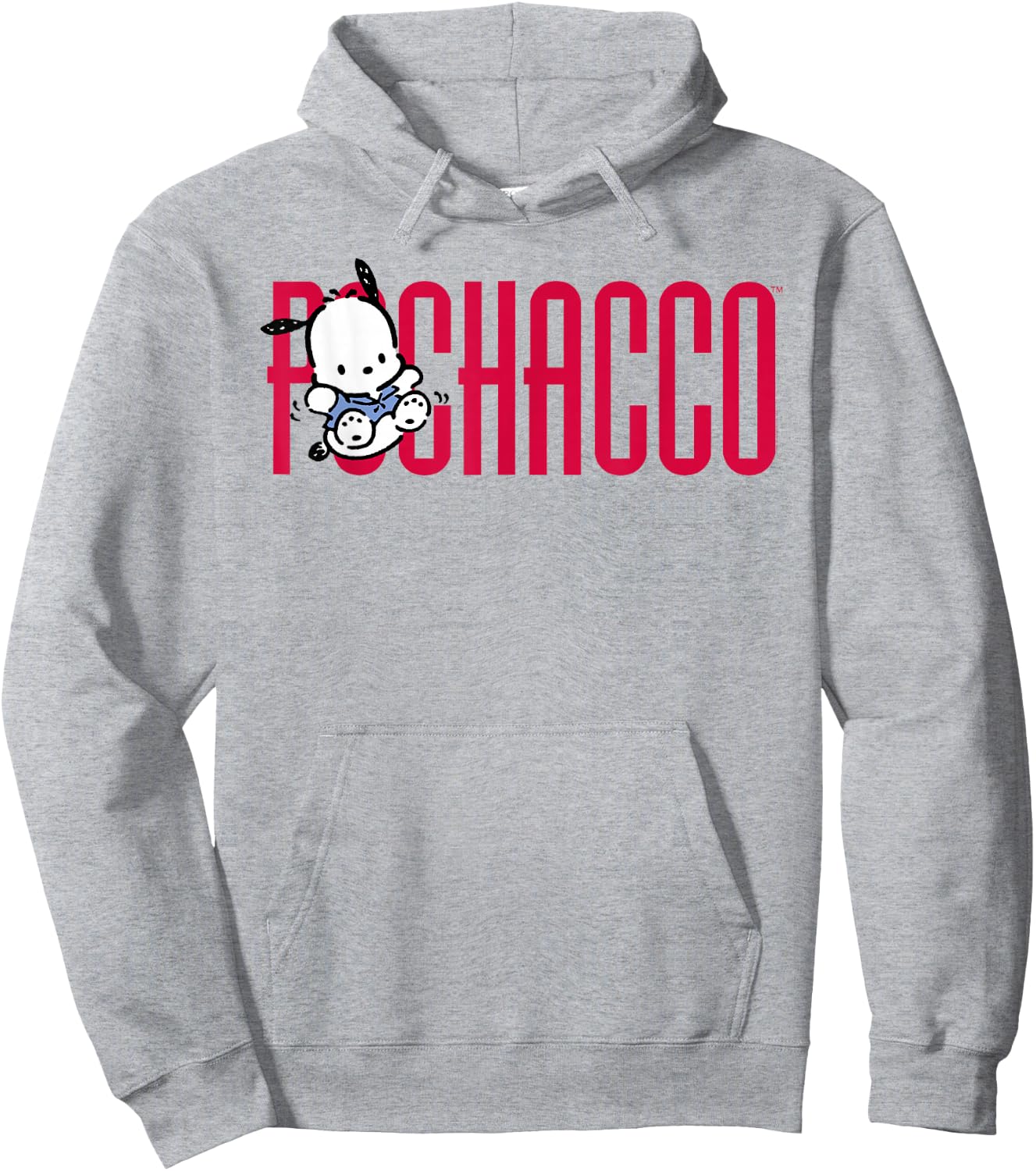 Pochacco Big Logo Shirt Hoodie - Hoodie | Ash