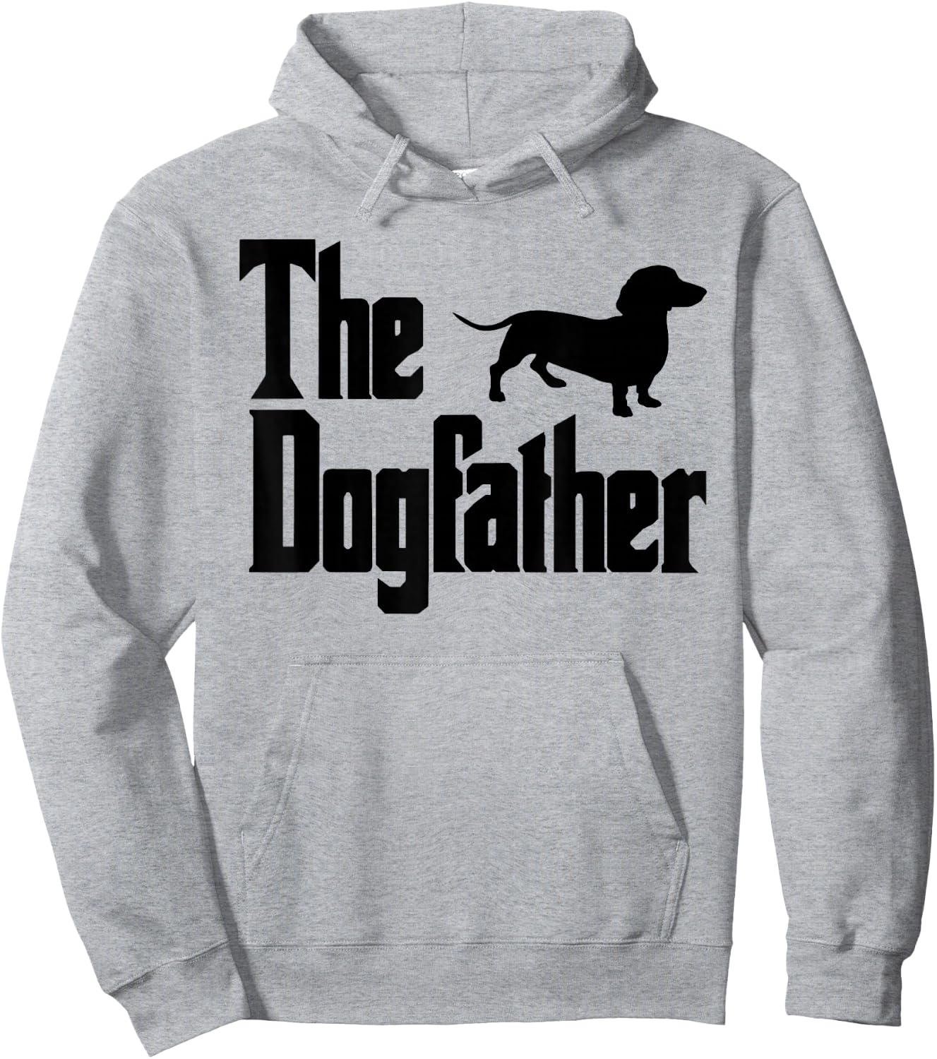 The Dogfather Funny Dachshund Lover Gift Design for Dog Dads Hoodie - Hoodie | Ash
