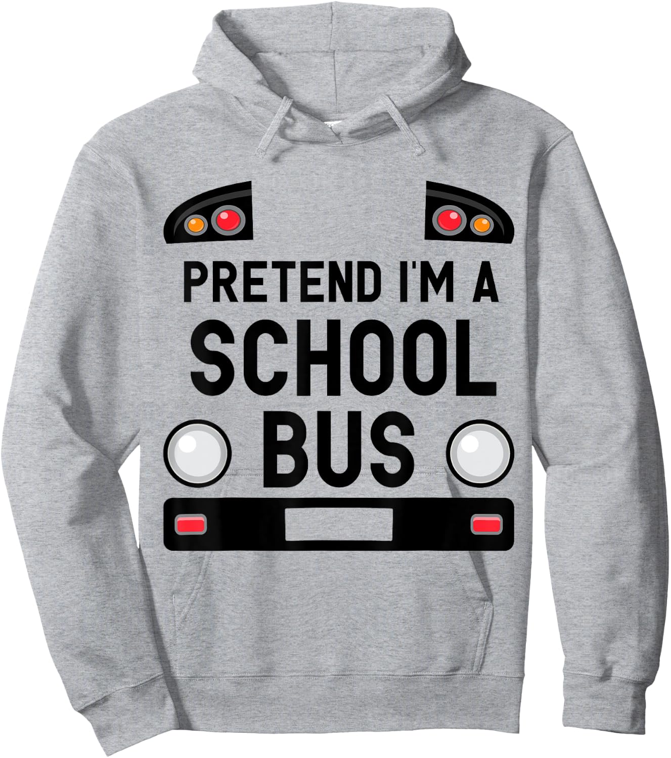 Pretend I'm a School Bus Funny Lazy Halloween Costume Hoodie - Hoodie | Ash